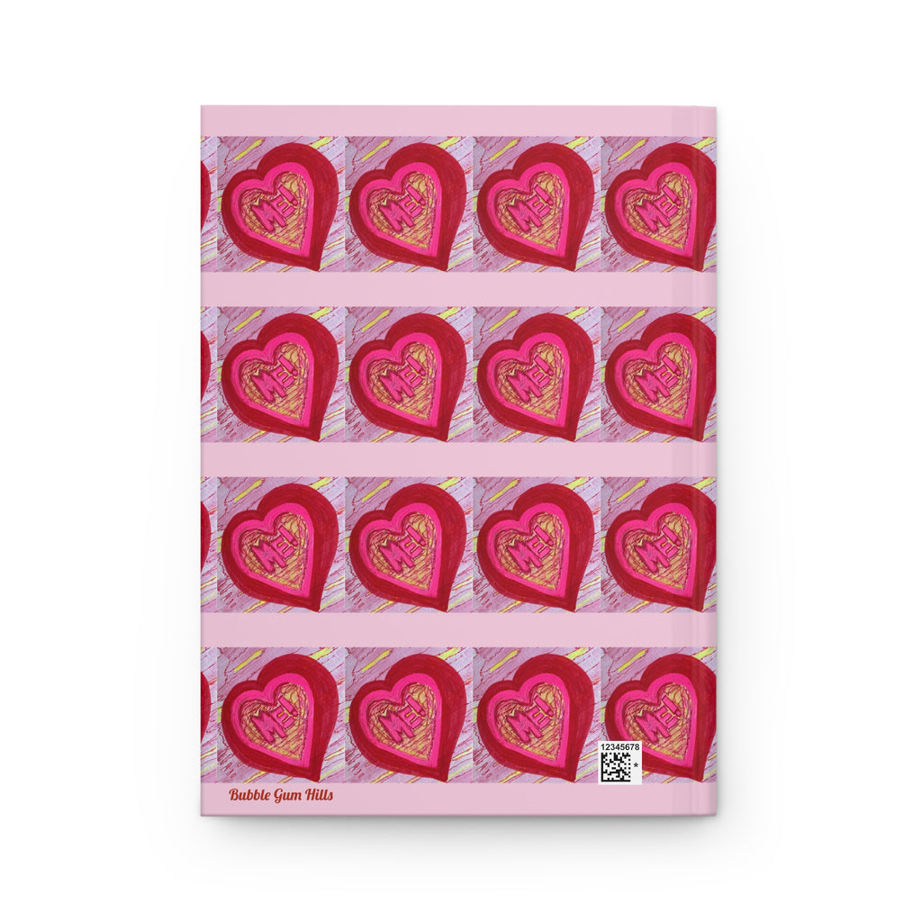 Pink & Red Heart Pattern "I Choose Me" Playful & Motivational Notebook- Hardcover Journal