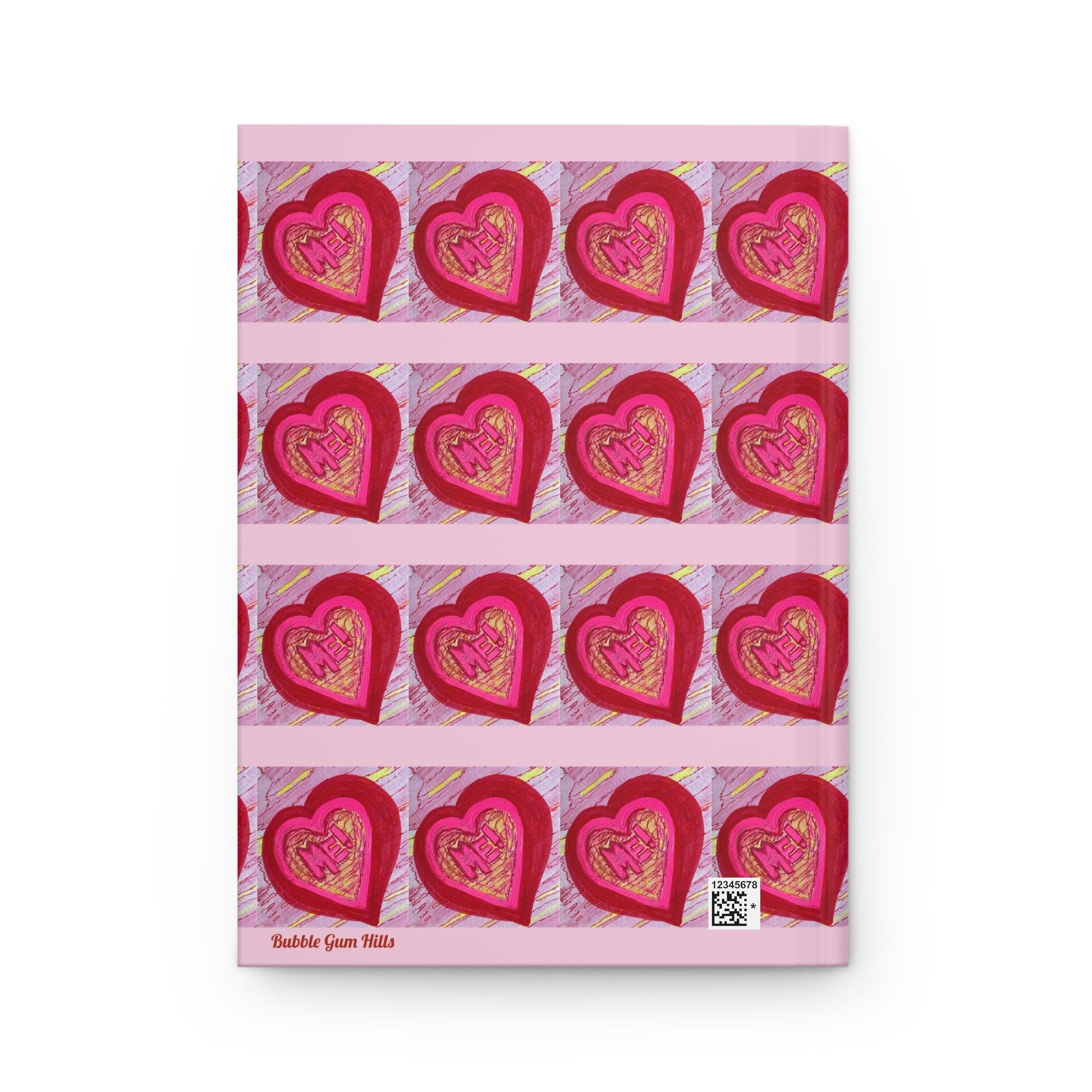 Pink & Red Heart Pattern "I Choose Me" Playful & Motivational Notebook- Hardcover Journal