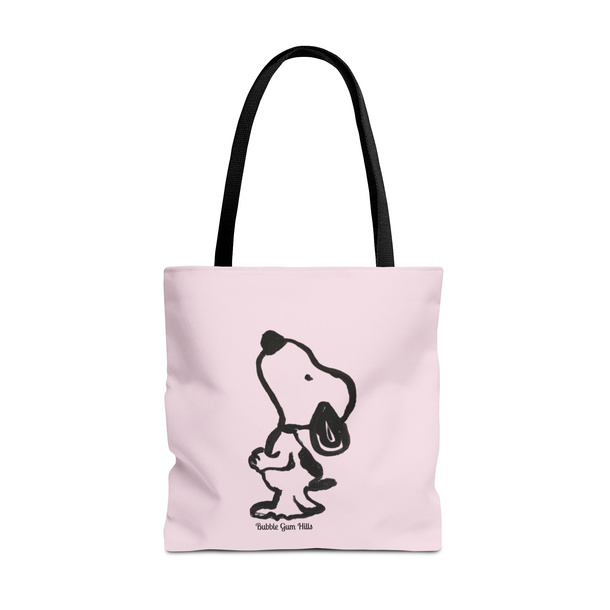Pink Illustration Dog Bag  Arm / Shoulder with 2 Black Straps Medium Shop Day or Travel Tote Bag