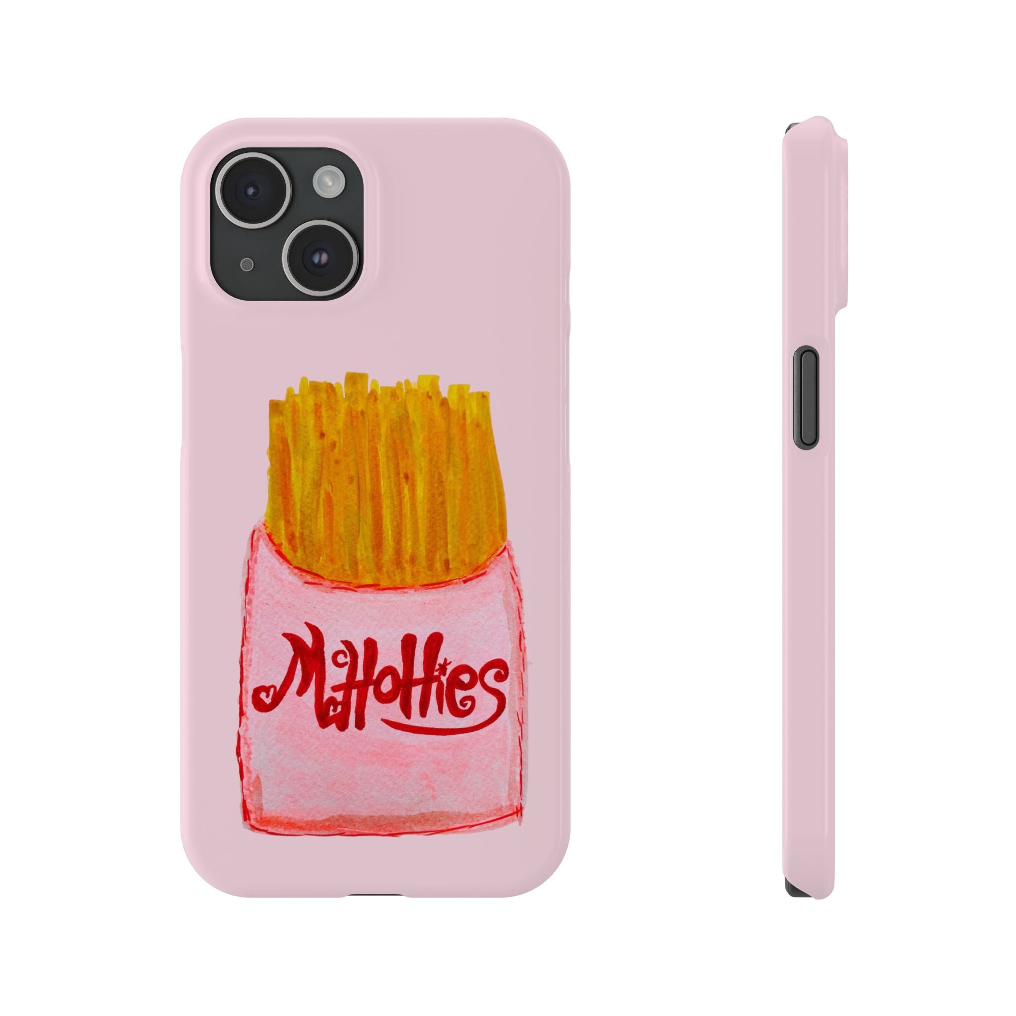 Pink French Fry Phone Case — Cute Fun 'McHotties' Snack Art Slim Case