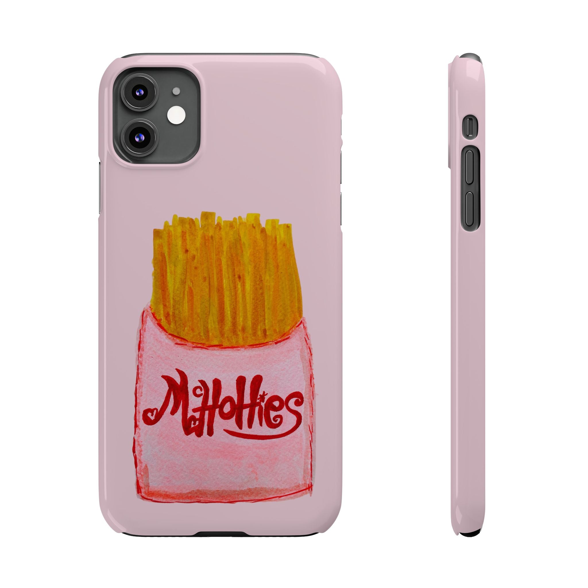 Pink French Fry Phone Case — Cute Fun 'McHotties' Snack Art Slim Case