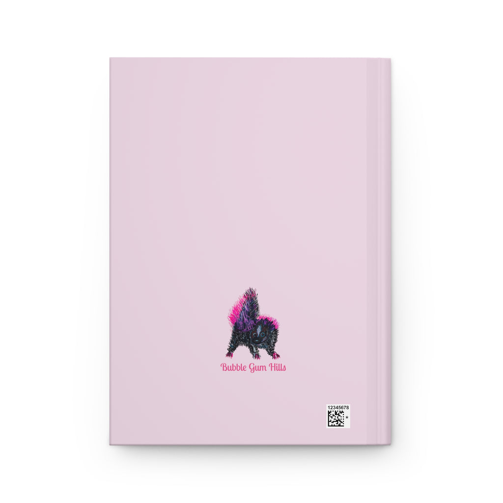 Pink Purple Mama Skunk & Baby Skunks Matte Hardcover Pink Journal — Notebook for Notes & Gifts
