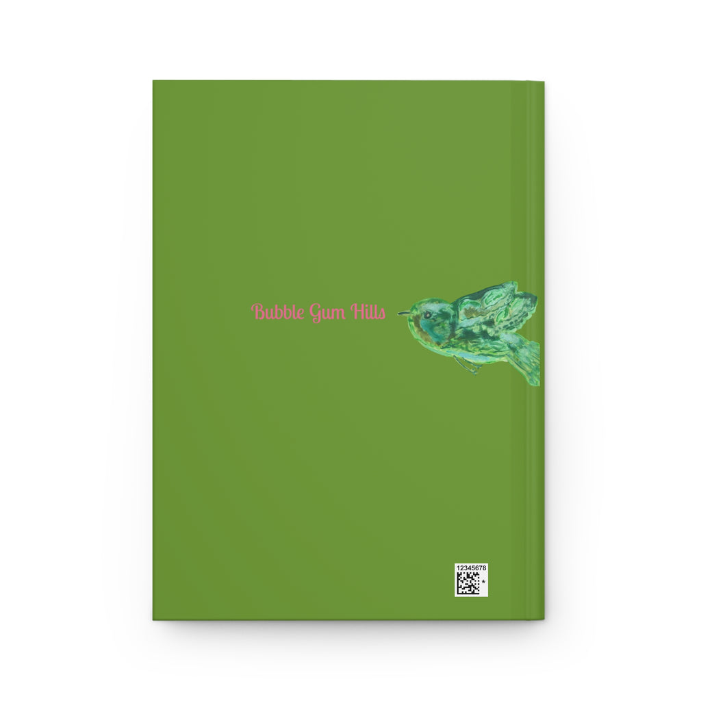 Green Bird Watercolor Matte Hardcover Journal Notebook Diary for Bird Loving Writers Lined 150 Page