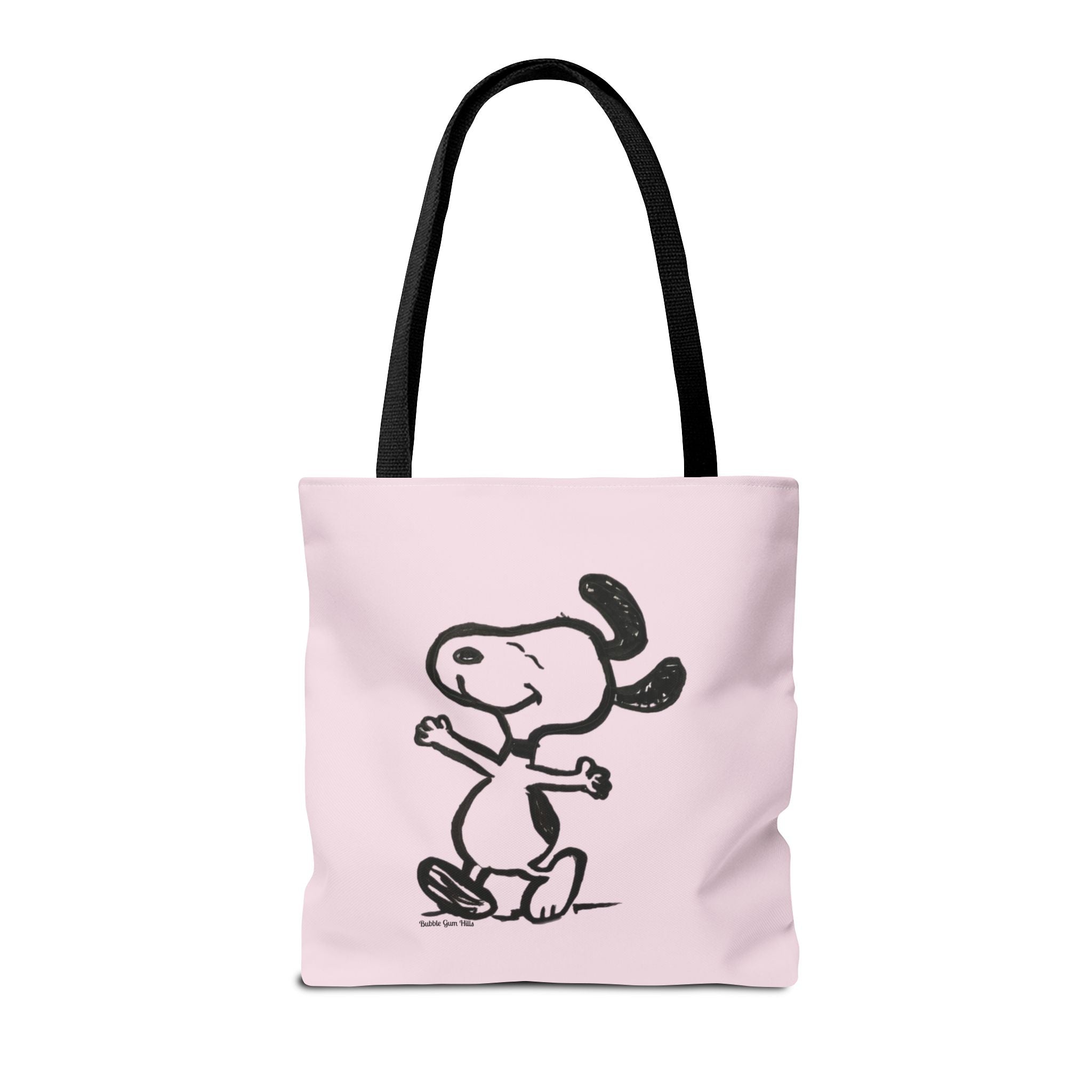 Pink Illustration Dog Bag  Arm / Shoulder with 2 Black Straps Medium Shop Day or Travel Tote Bag