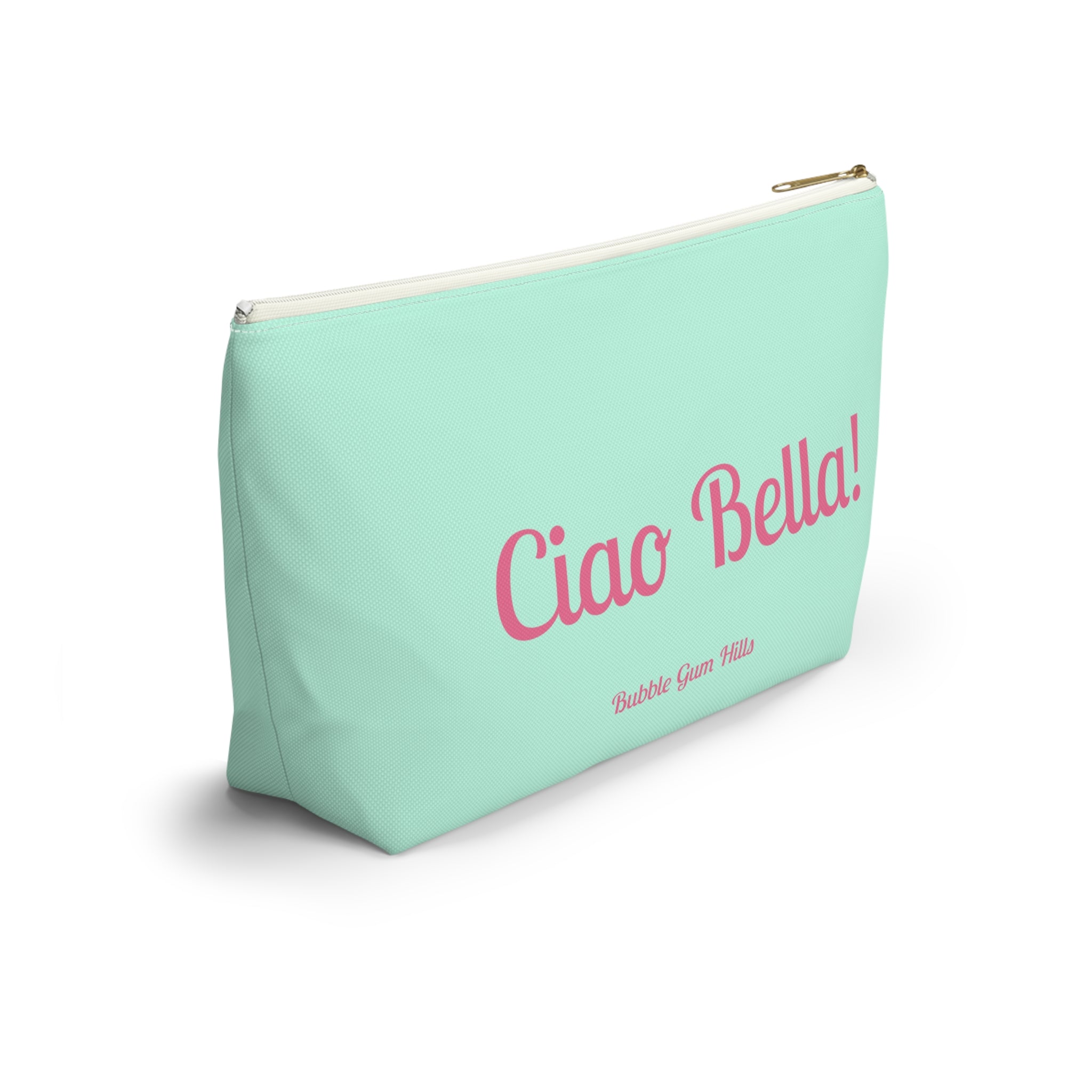 Dolce Vita "Ciao Bella!" Retro Pink Phone Accessory Makeup Pouch Zipper Bag Small & Large