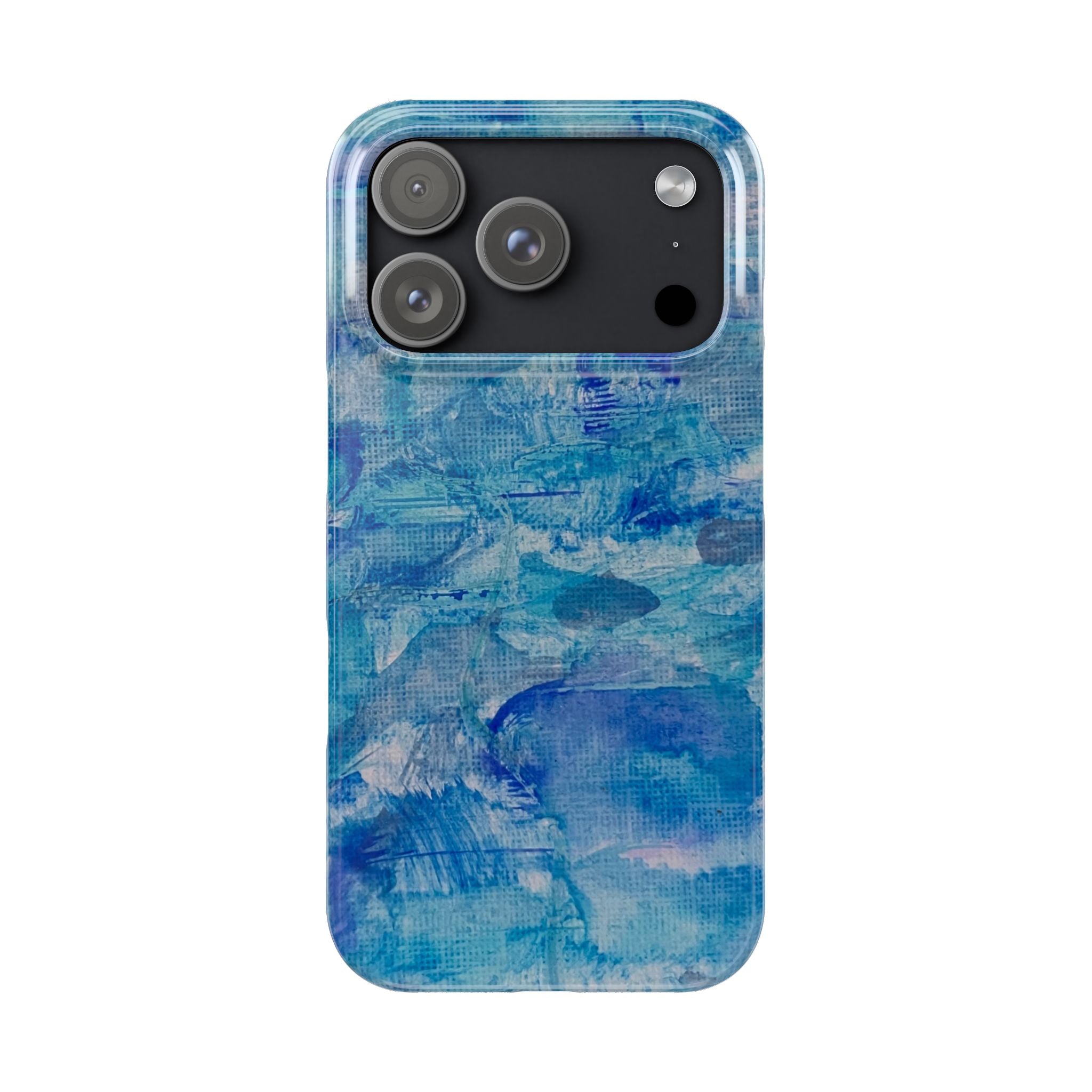 Blue Watercolor Slim Phone Case — Abstract Ocean Art Protective Cover