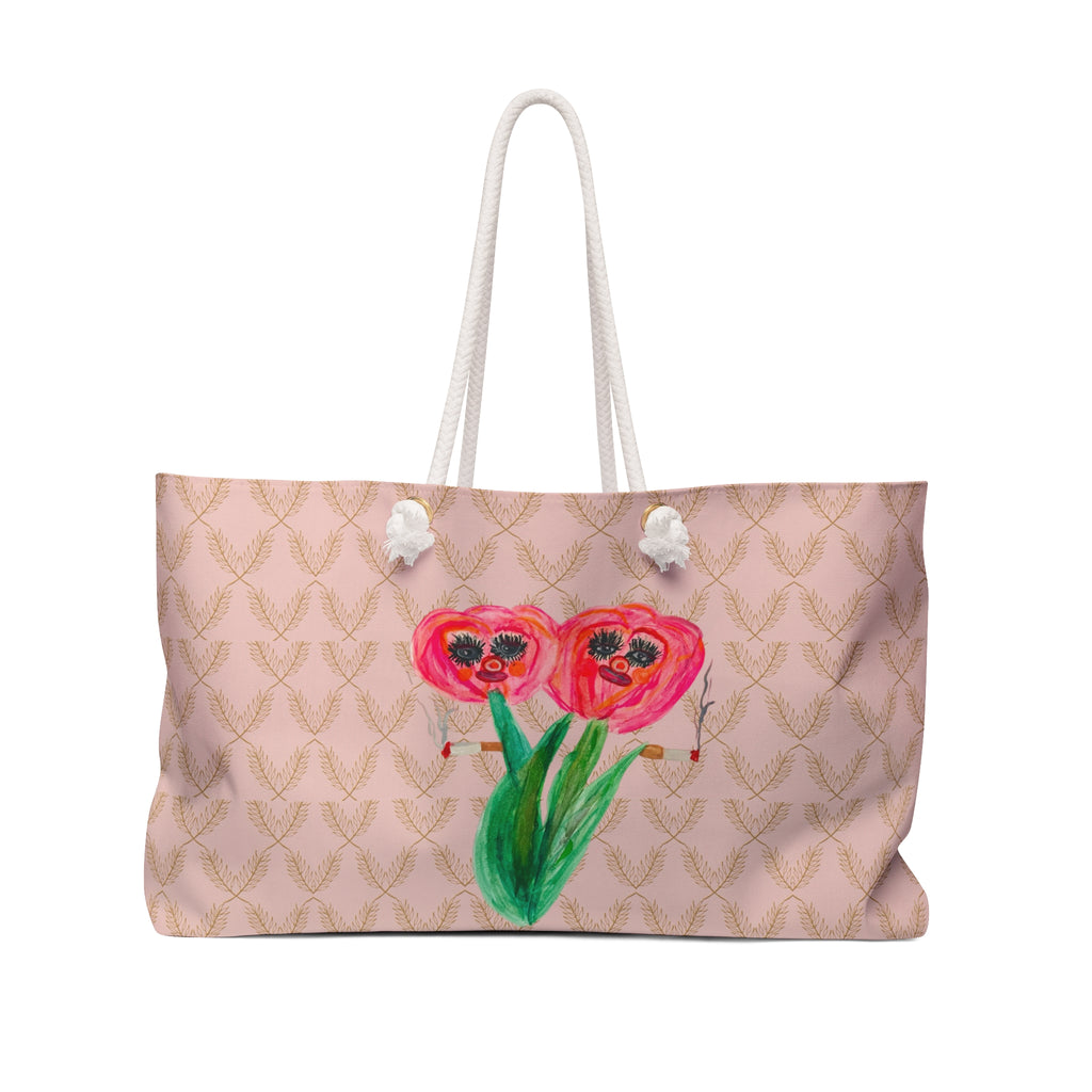 Tulips Hot Mess Fun Floral Large Shoulder Double Strap Tote Bag