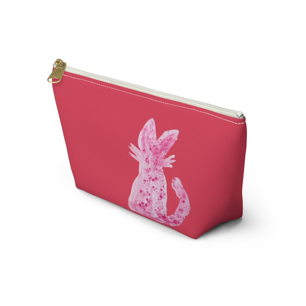 Fun Cat & Mouse Pink Accessories Makeup Zipper Bag Pouch Cute Day & Travel Bag Small & Large