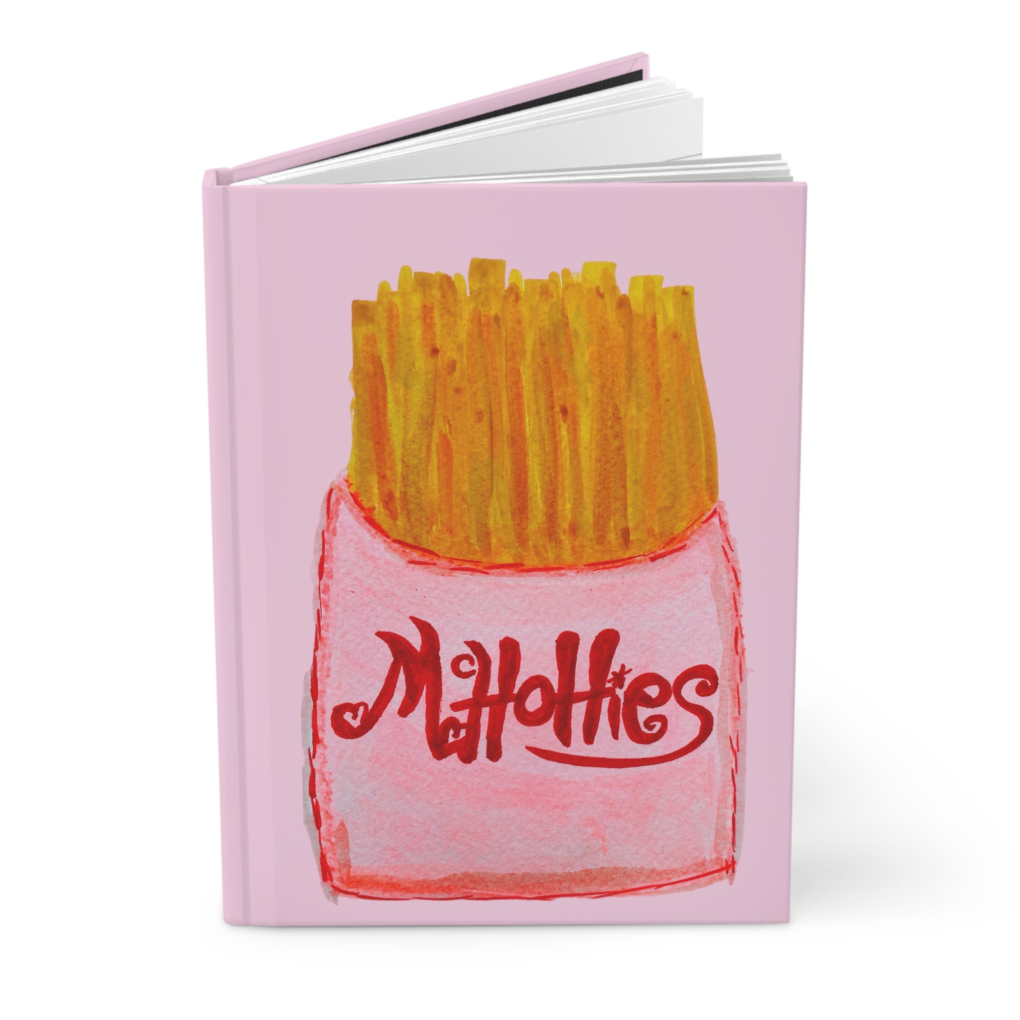 Pink 'Fry Me to the Moon' Hardcover Journal — Cute French Fry Notebook
