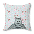 Hippo Floral Decorative Throw Pillow