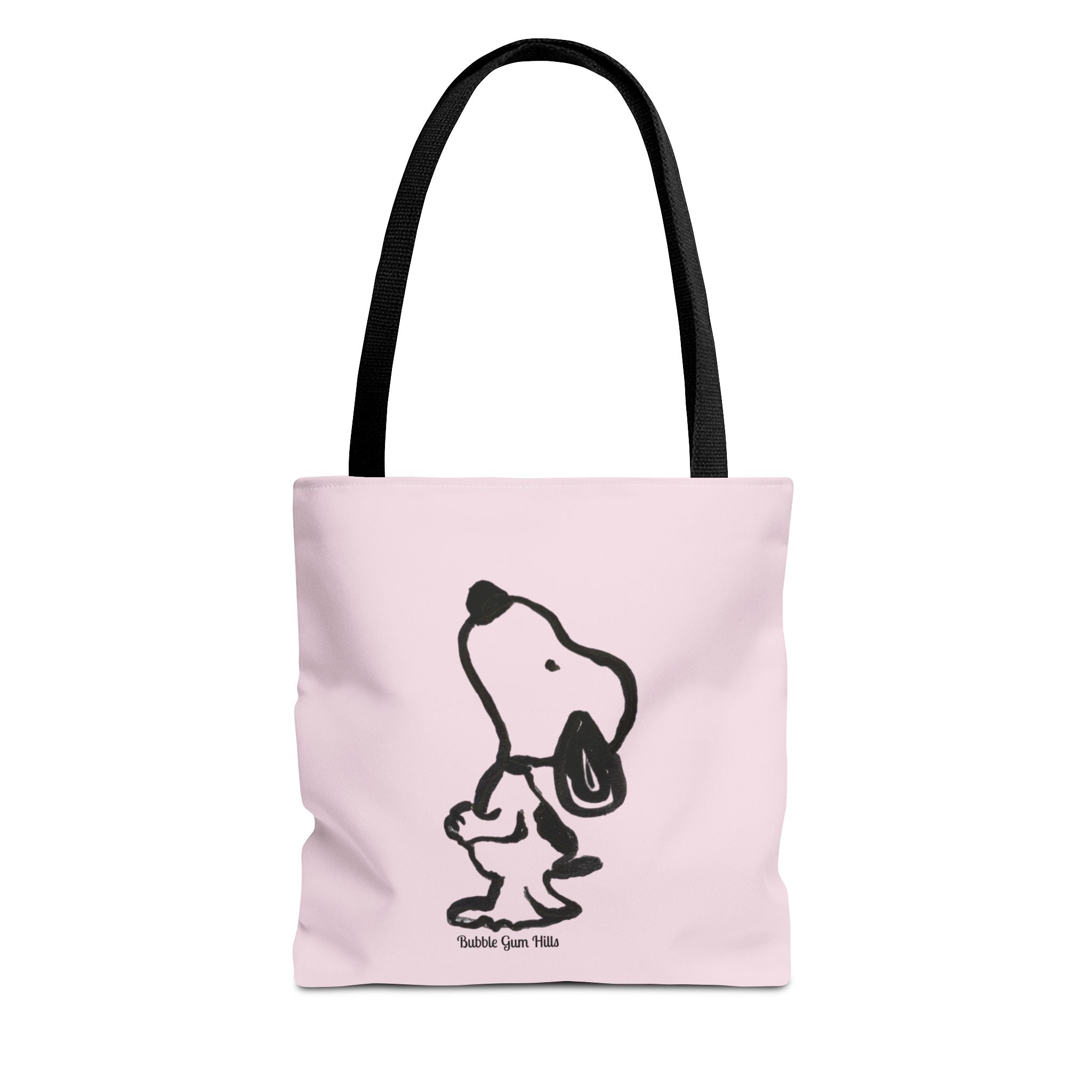 Pink Illustration Dog Bag  Arm / Shoulder with 2 Black Straps Medium Shop Day or Travel Tote Bag