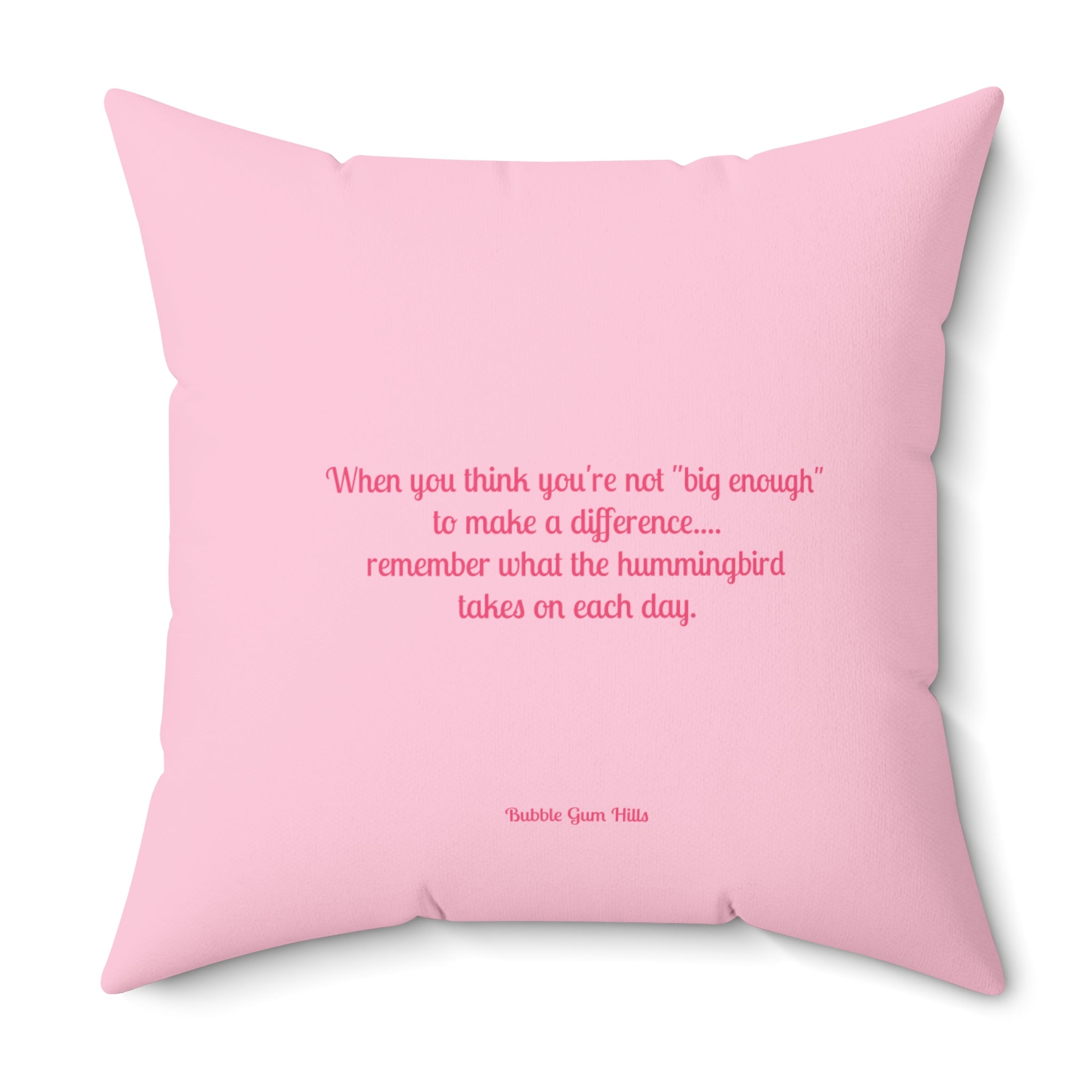 Colorful Hummingbird Throw Pillow — Inspirational Quote Decorative Cushion