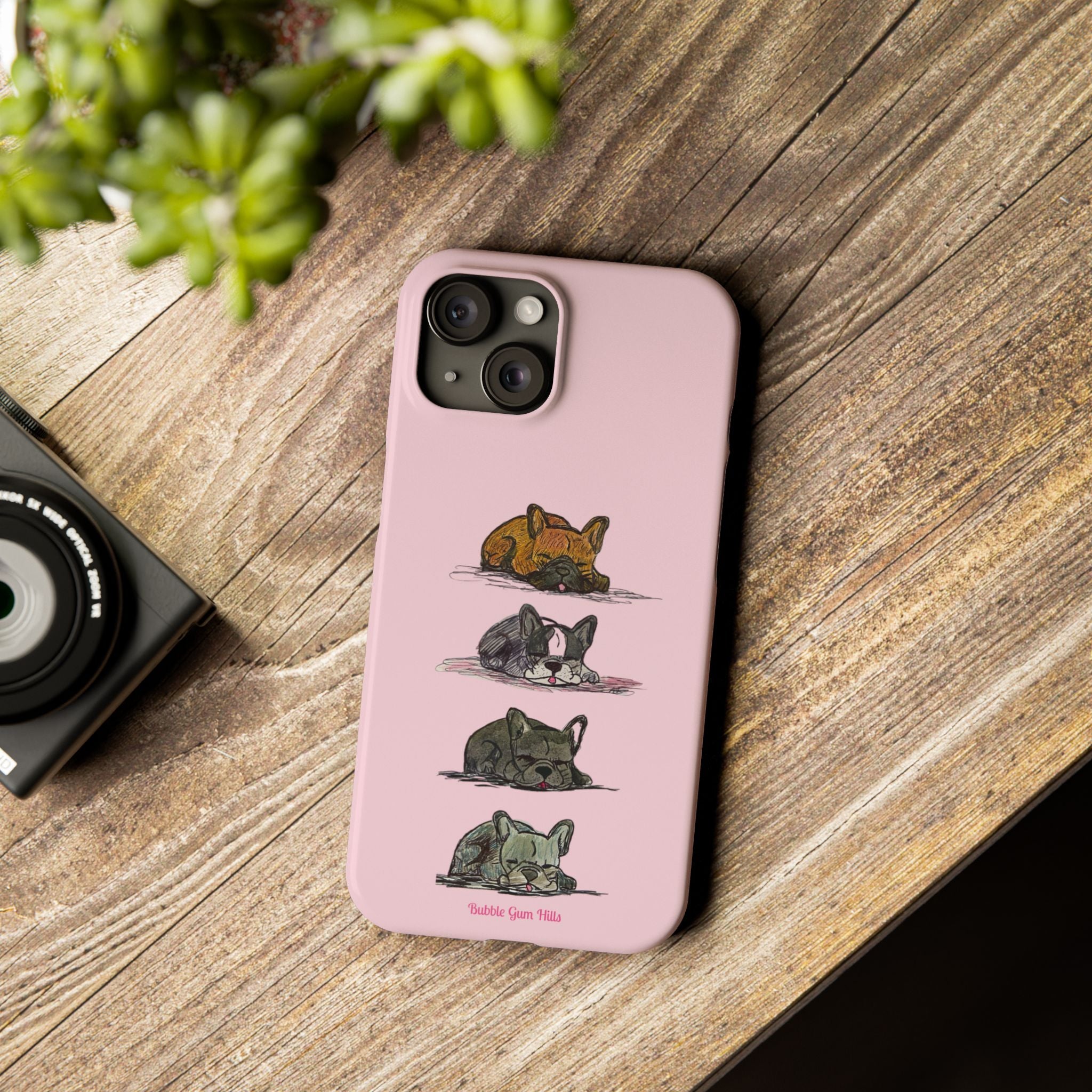 Sleeping French Bulldogs Slim Phone Case — Cute Nap Stack Pet iPhone Cover