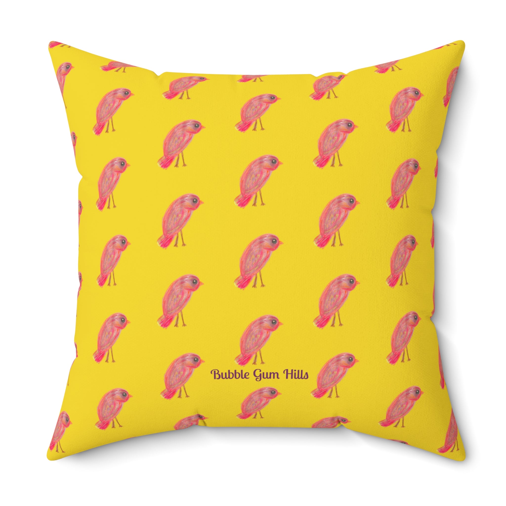 Red & Pink Bird Migration Decorative Throw Pillow