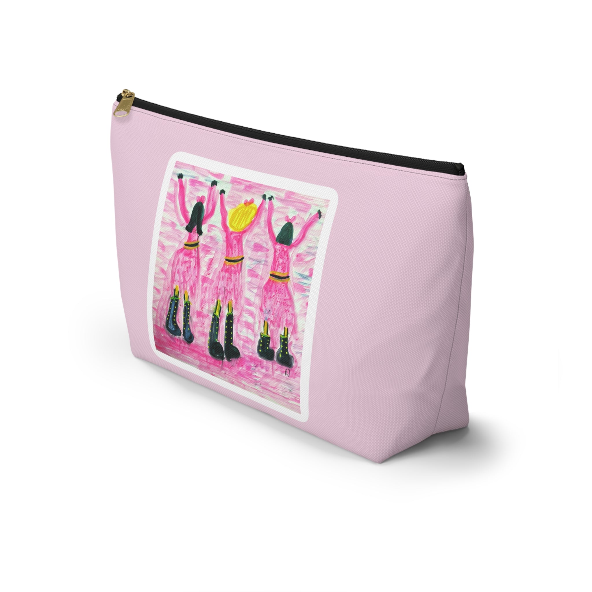 Pink Girl Gang Accessory Pouch — 'Bubble Gum Hills' T-Bottom Makeup Bag