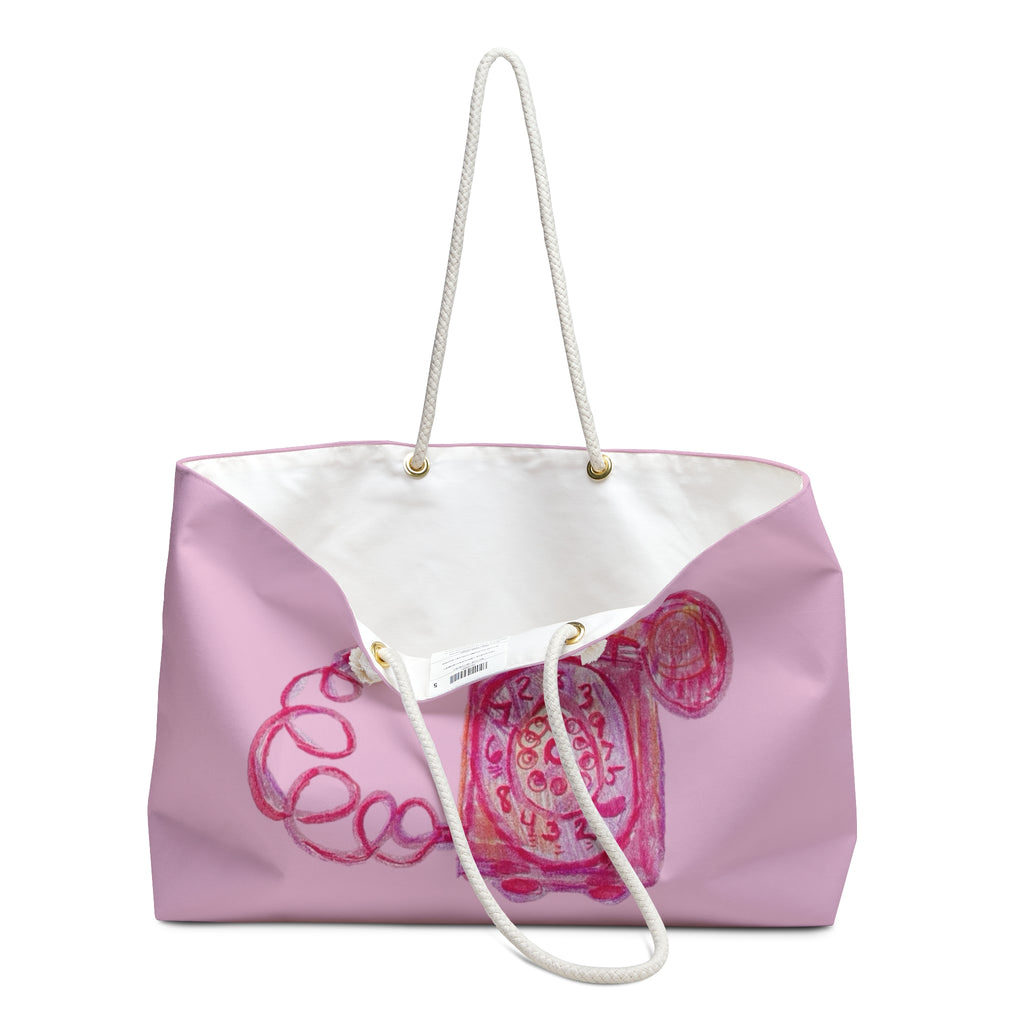 Ciao Bella Pink Weekender Bag – Vintage Telephone Travel Tote