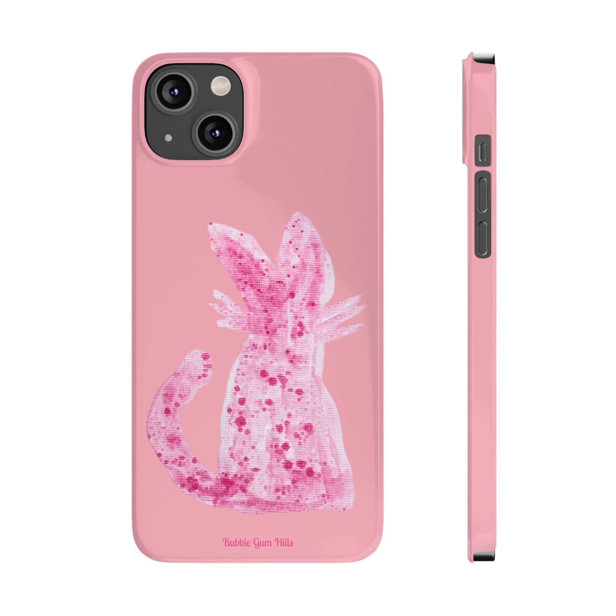 Pink Watercolor Kitty Cat Slim Phone Case – Cute Pastel iPhone Cover