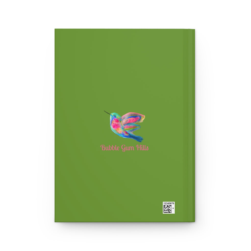 Hummingbird Green Matte 150 Page Lined Hardcover Journal Flat Notebook