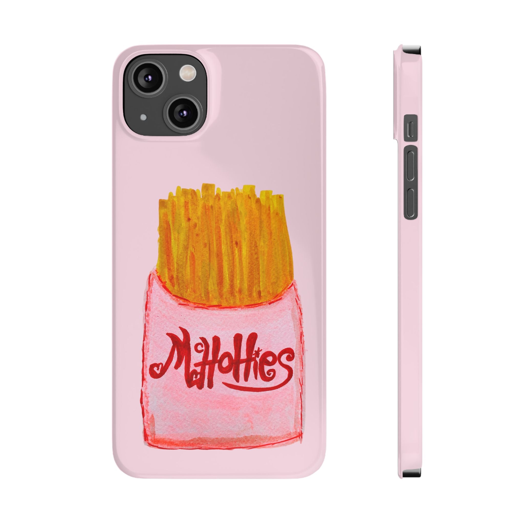 Pink French Fry Phone Case — Cute Fun 'McHotties' Snack Art Slim Case