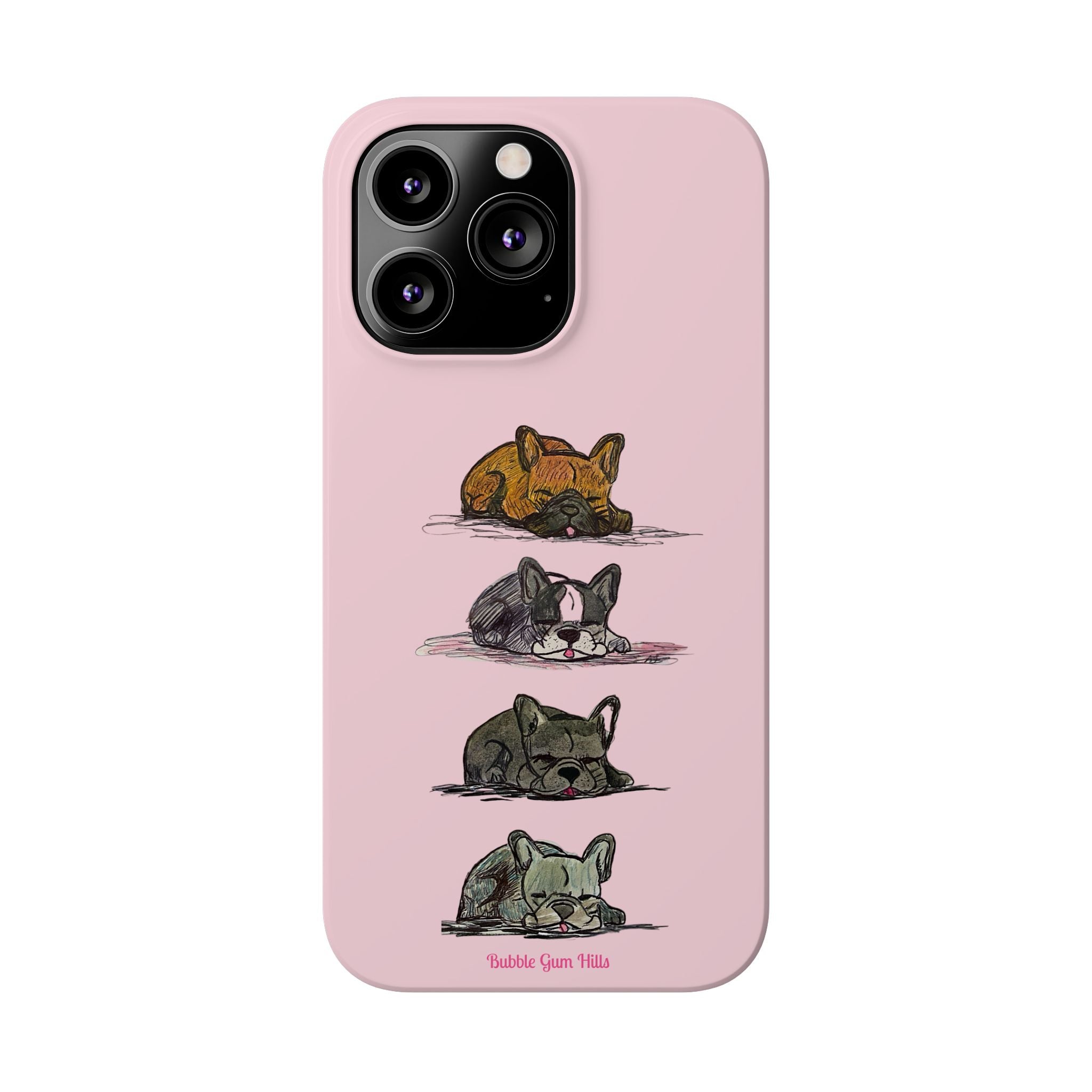 Sleeping French Bulldogs Slim Phone Case — Cute Nap Stack Pet iPhone Cover