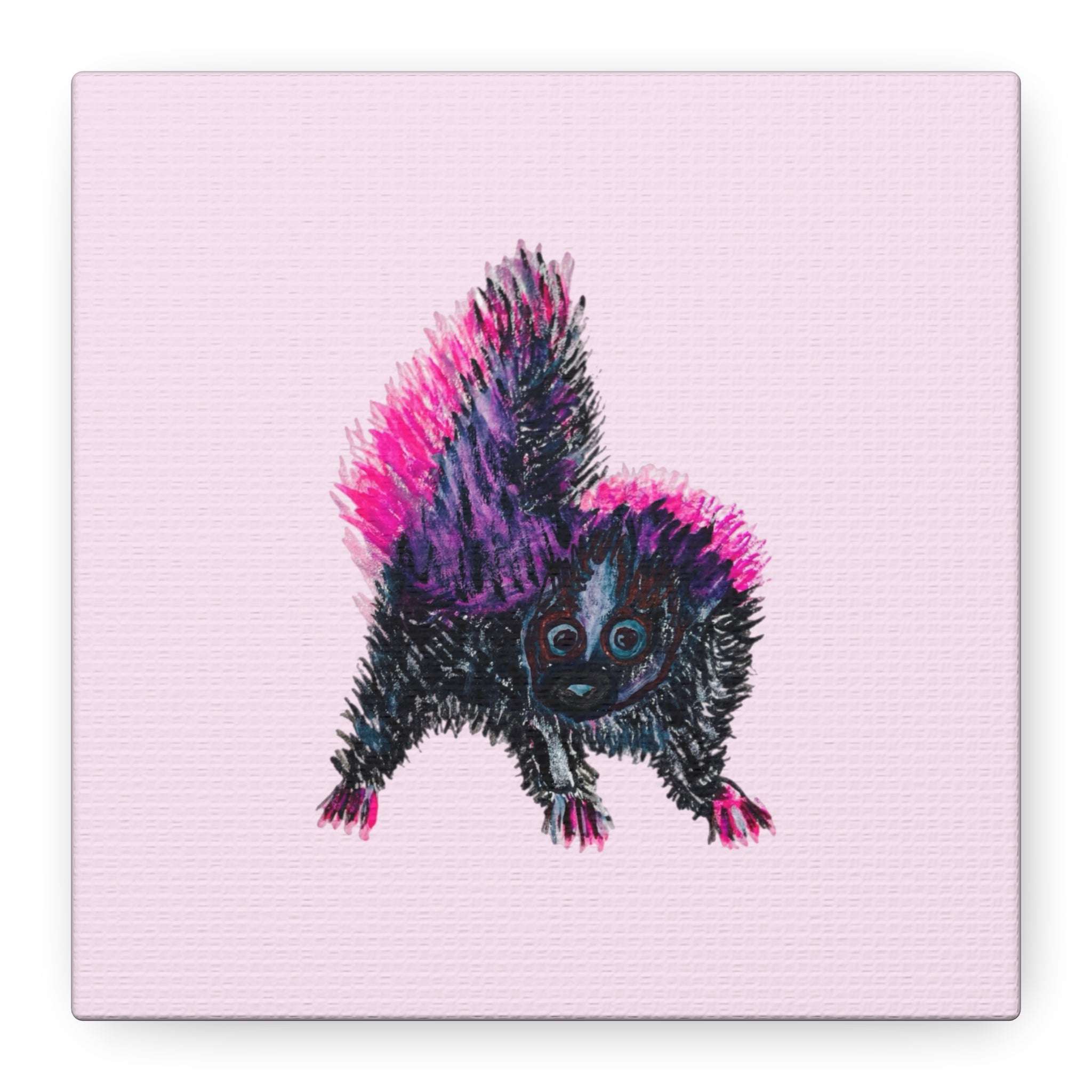 Pink Punk Skunk Matte Wall Art Canvas