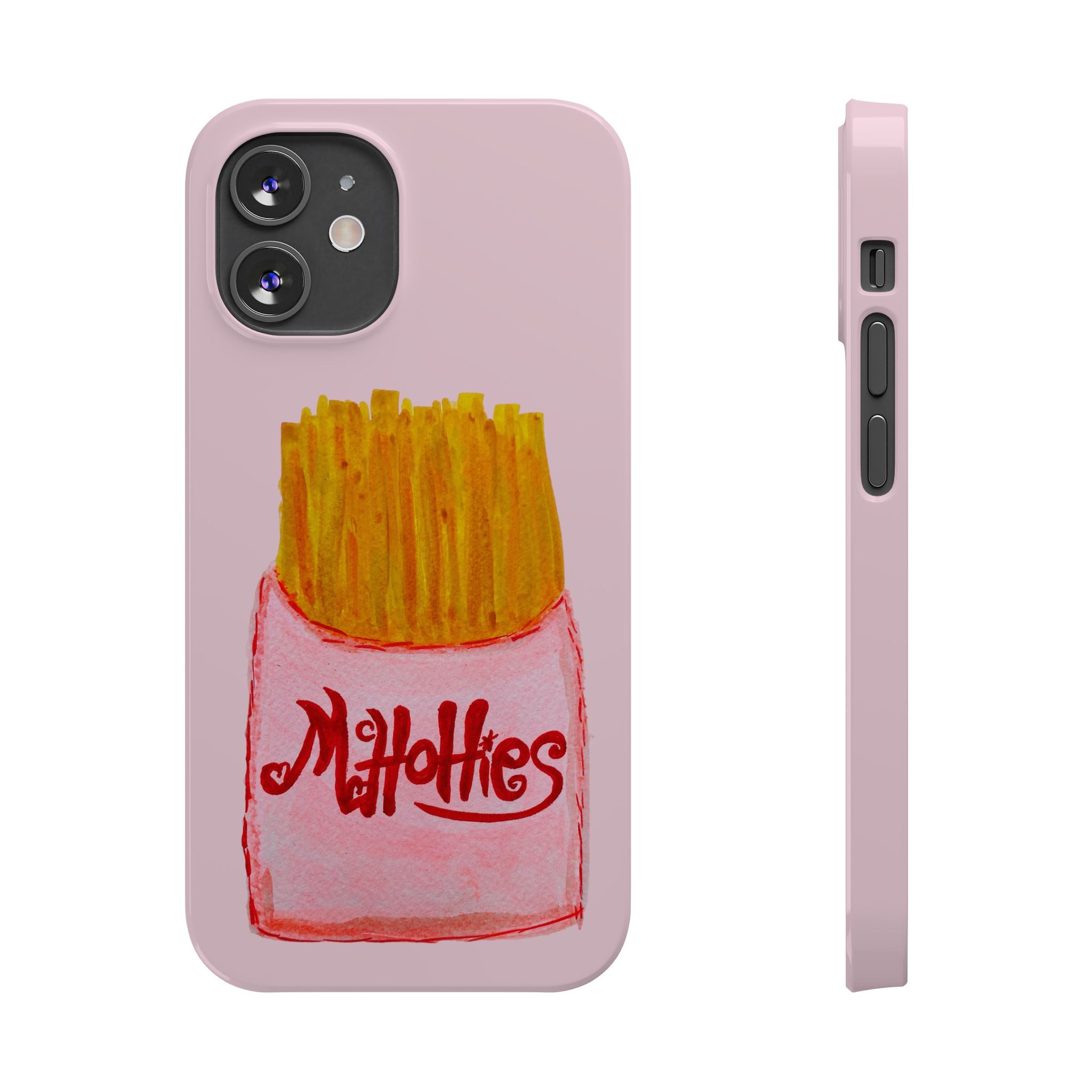 Pink French Fry Phone Case — Cute Fun 'McHotties' Snack Art Slim Case
