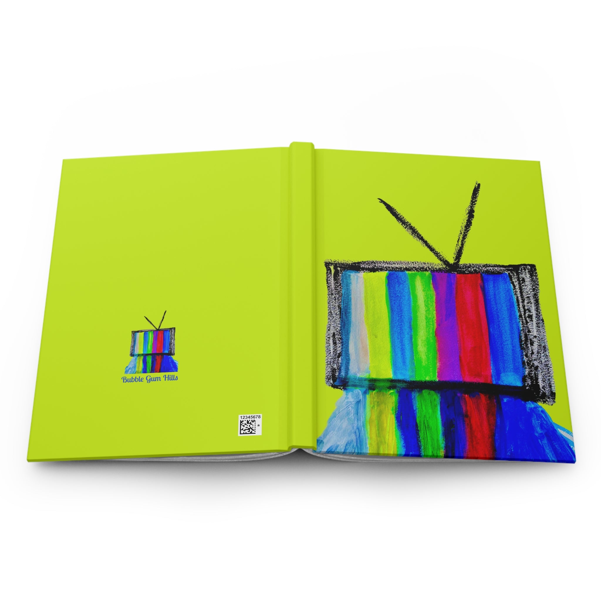 Retro TV Art Hardcover Journal — Colorful Test Pattern Notebook