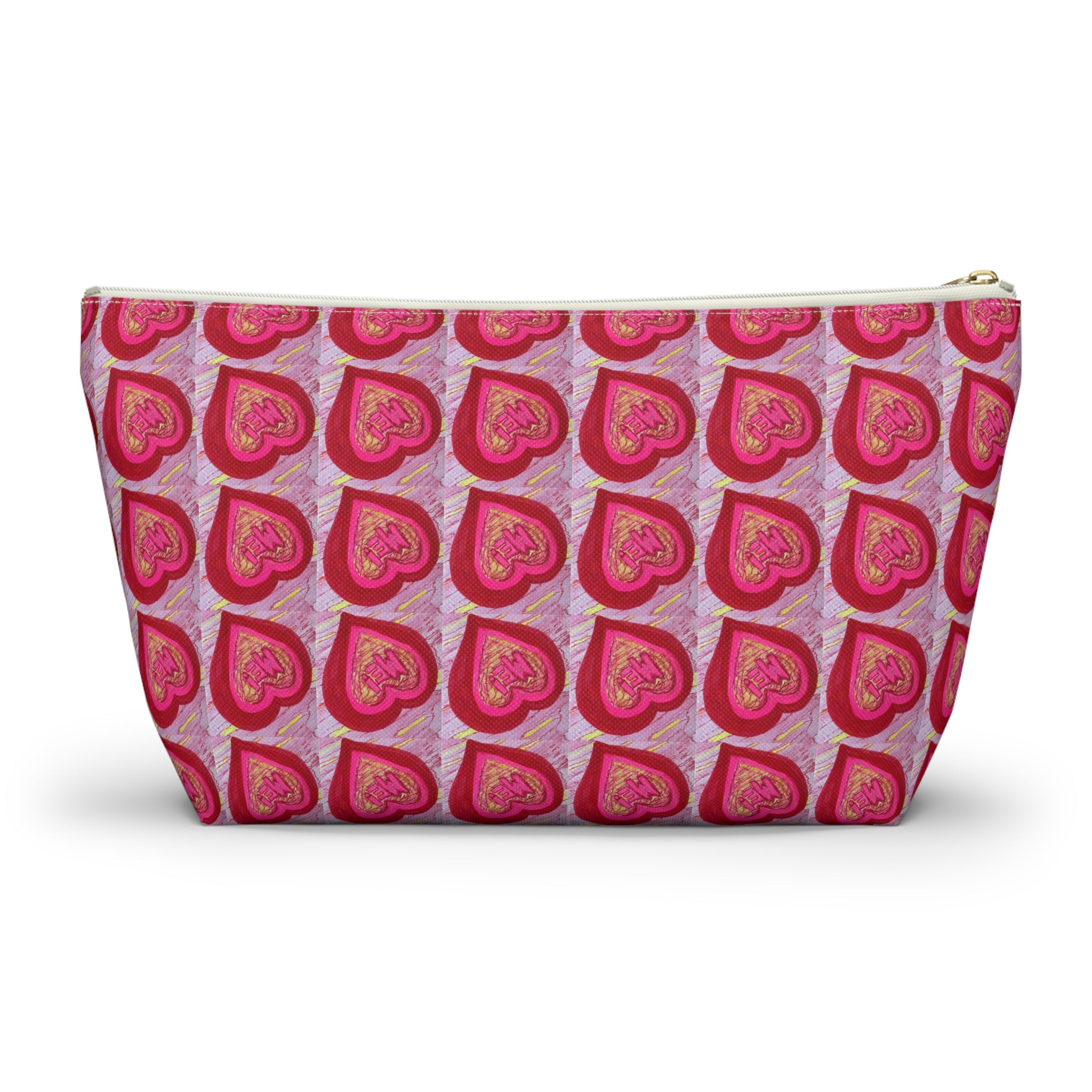 Cute Ted Pink Heart Pattern Makeup Accessories Pouch – Day Bag or Travel Small & Large