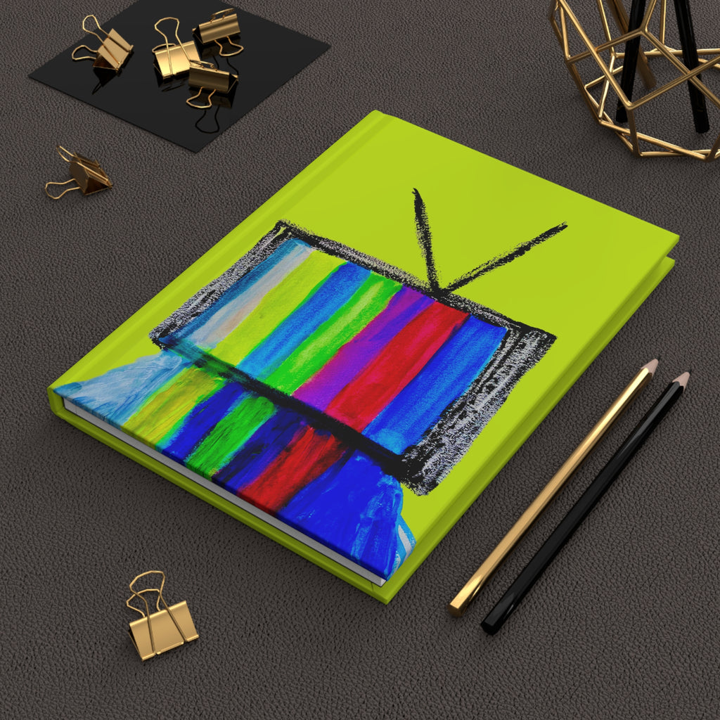 Retro TV Art Hardcover Journal — Colorful Test Pattern Notebook