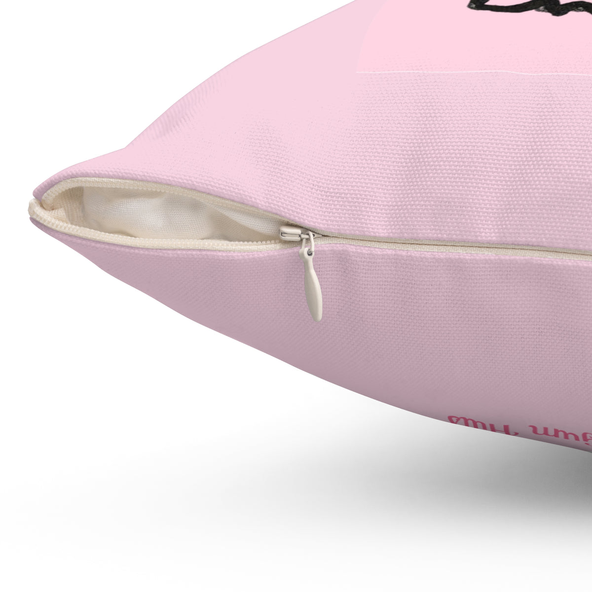 Happy Beagle Puppy Pink Illustration Decorative Pillow