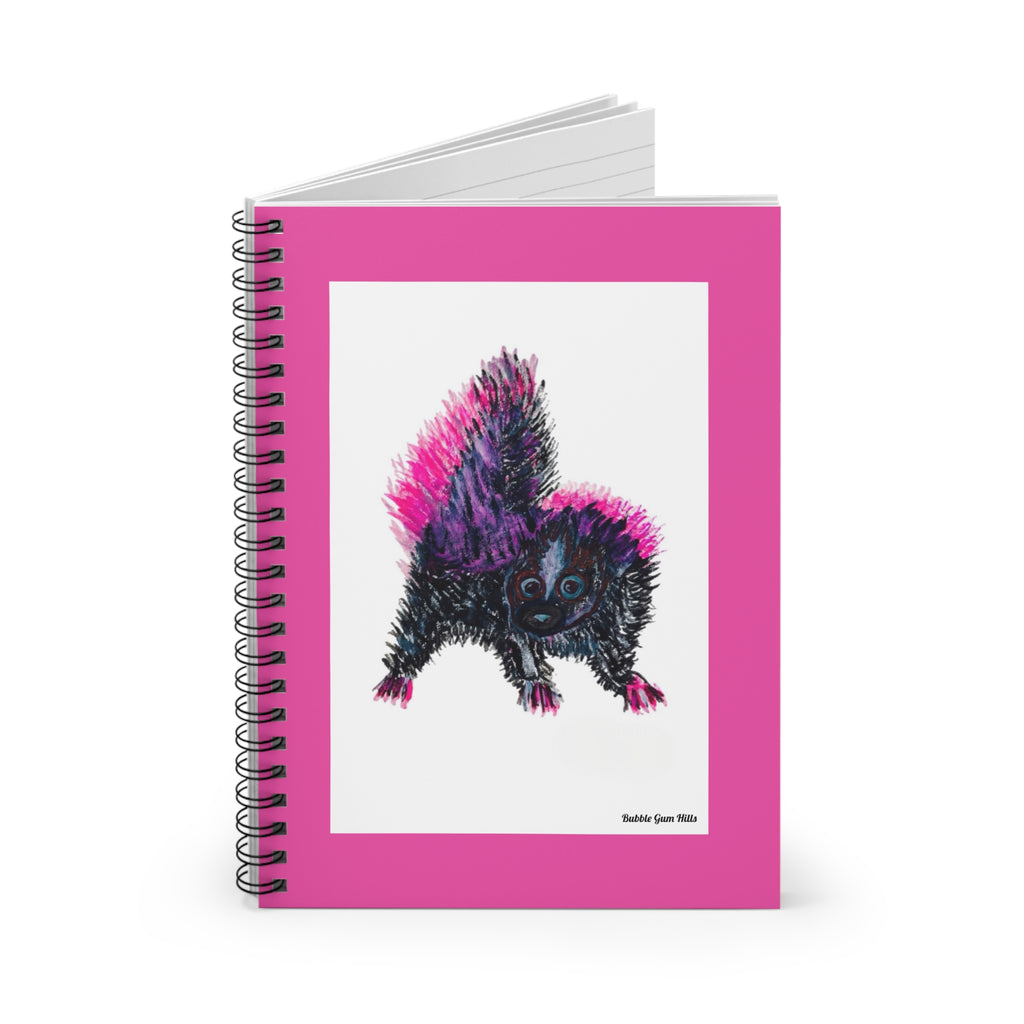 Pink Punk Skunk Art Spiral Notebook Journal