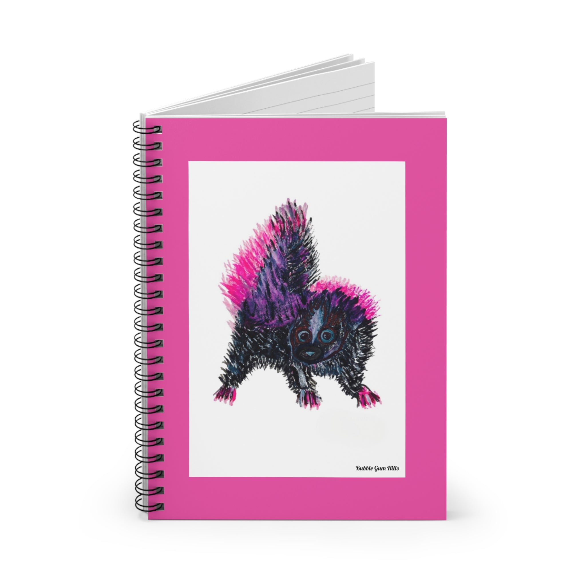 Pink Punk Skunk Art Spiral Notebook Journal
