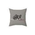 French Bulldog Gray / Blue Breed - Dog Napping Sketch Adorable Square Decor Throw Pillow — Perfect for Dog Lovers