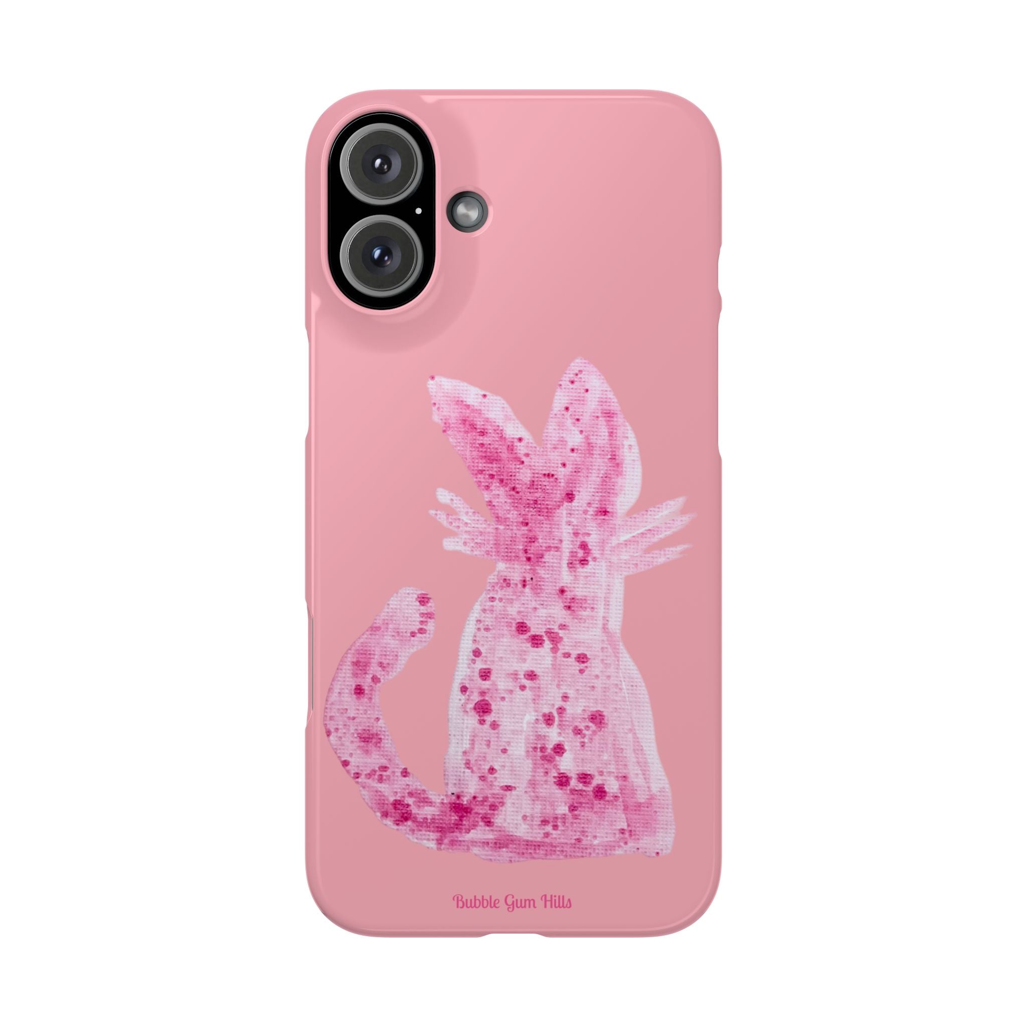 Pink Watercolor Kitty Cat Slim Phone Case – Cute Pastel iPhone Cover
