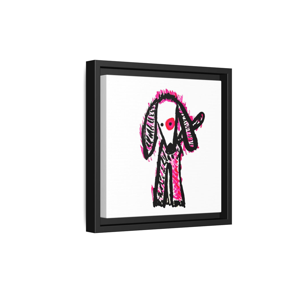 The Pink Pooch Framed Matte Square Canvas Wall Art  10" x10"