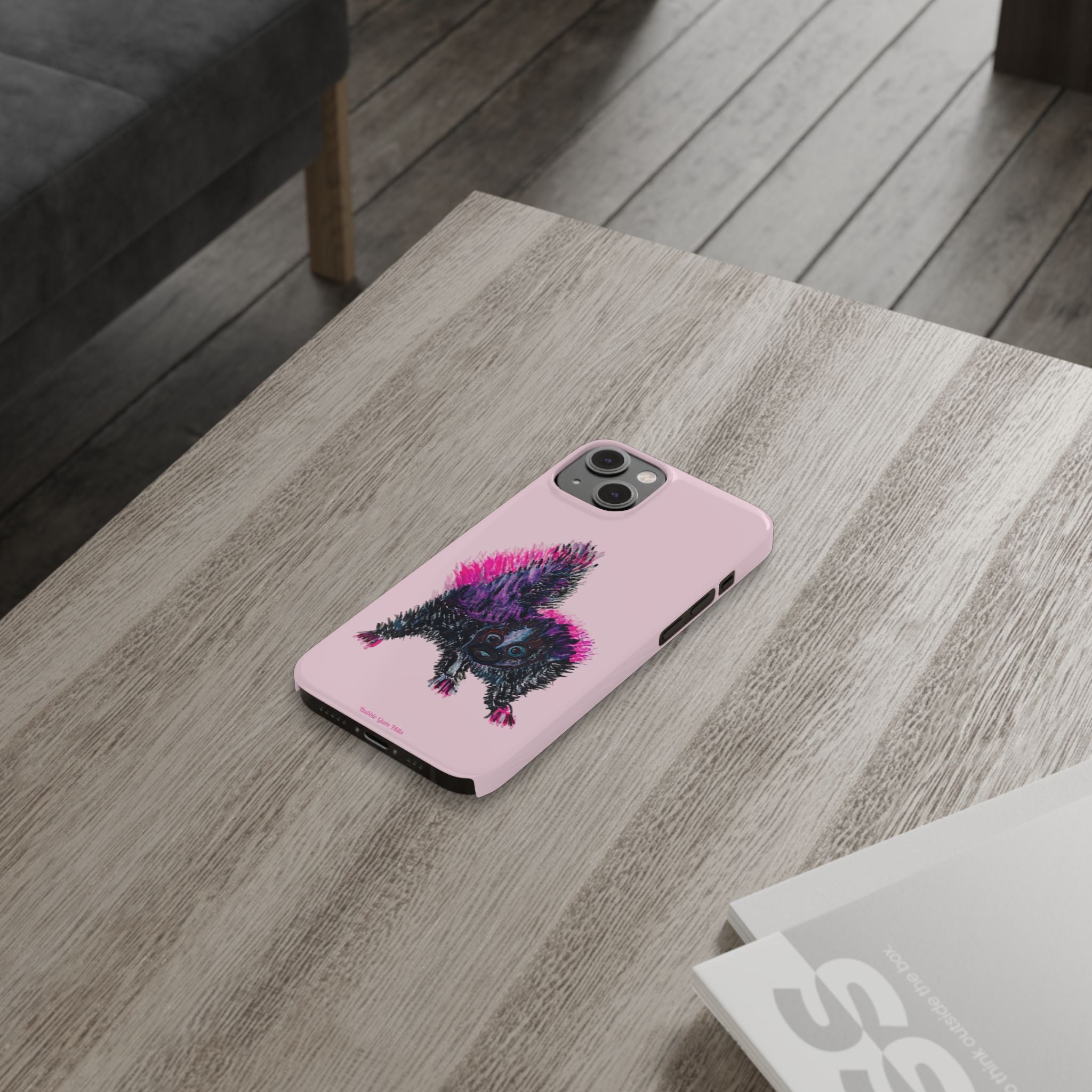 Pink Baby Punk Skunk Slim Mobile Phone Case — Cute Retro Animal Phone Cover