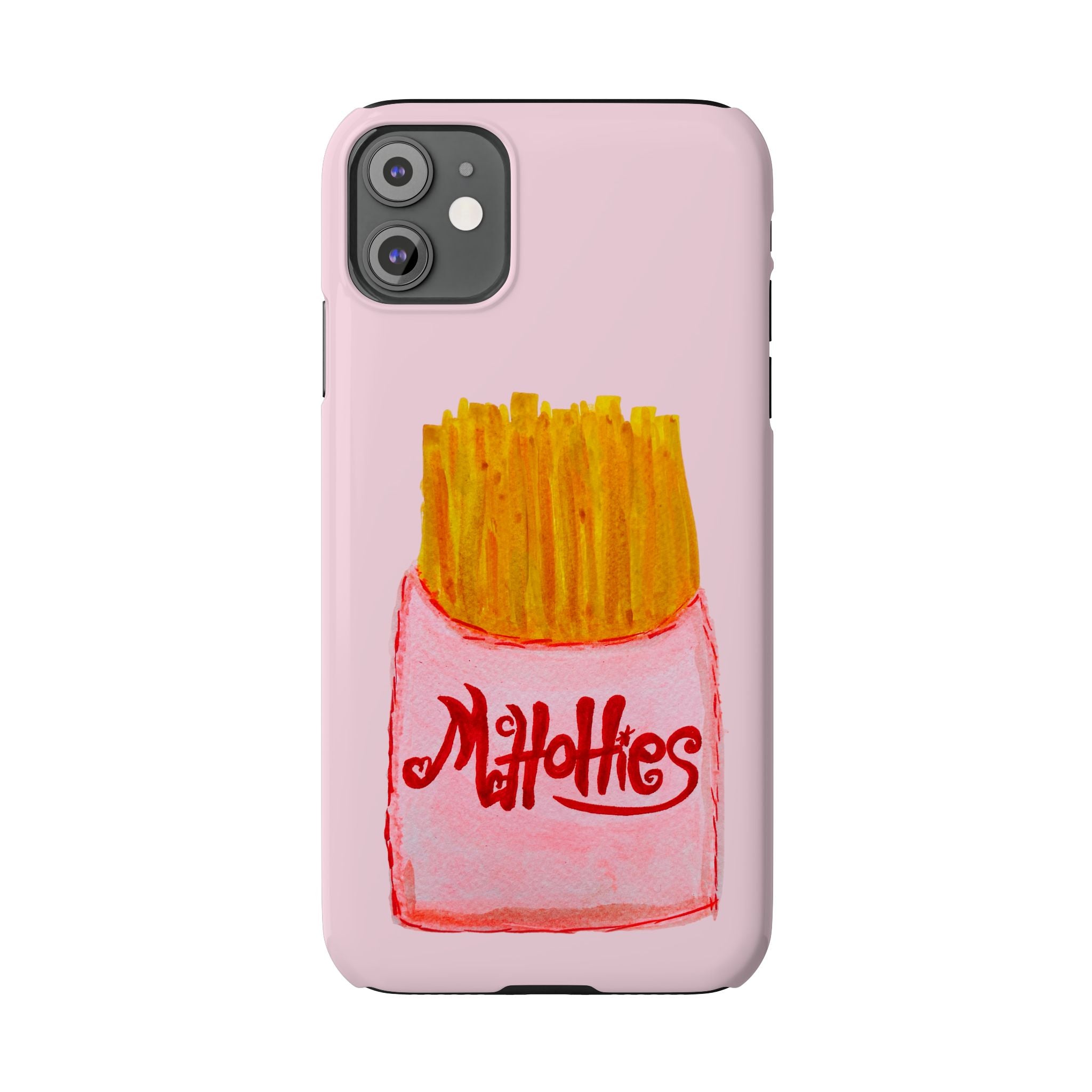Pink French Fry Phone Case — Cute Fun 'McHotties' Snack Art Slim Case