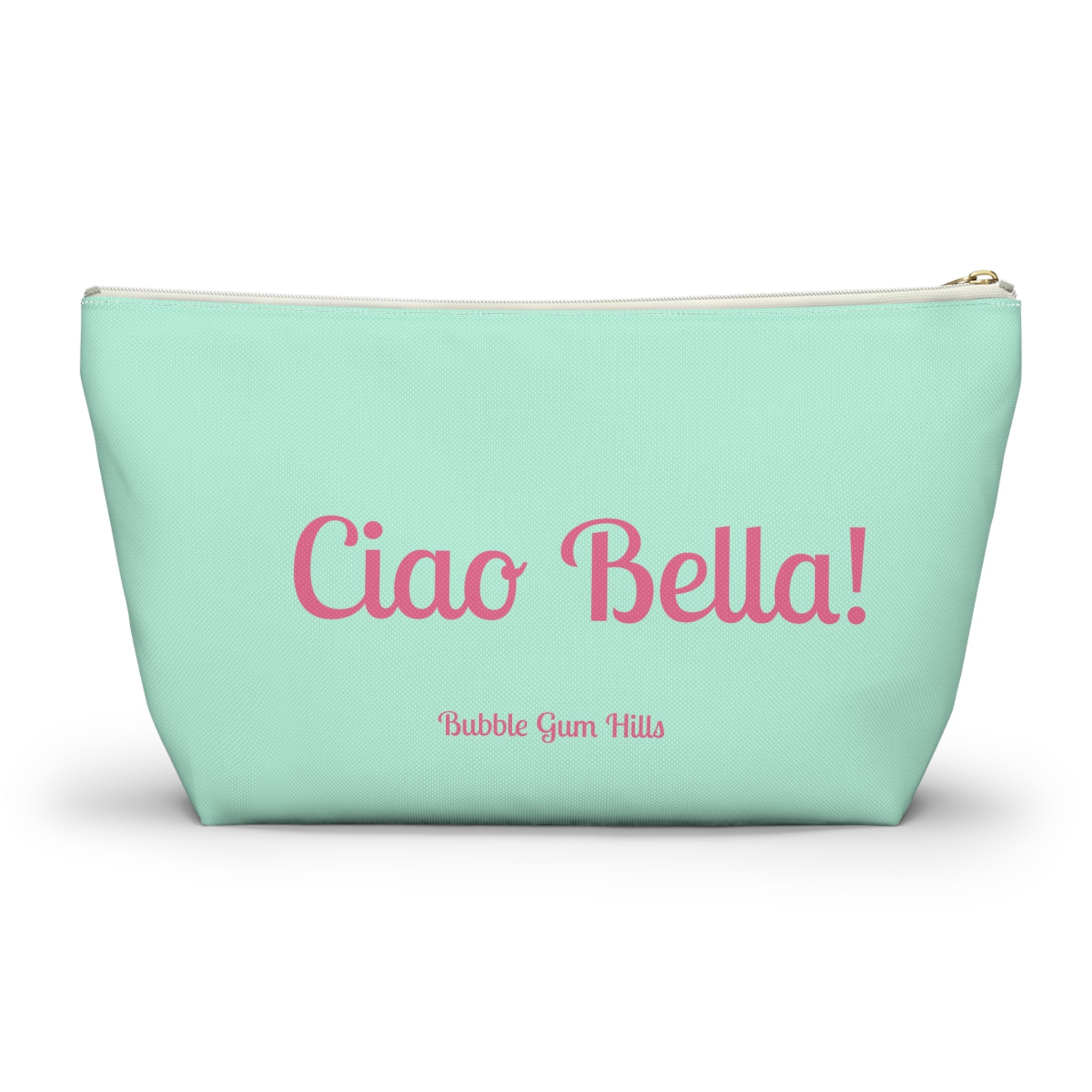 Dolce Vita "Ciao Bella!" Retro Pink Phone Accessory Makeup Pouch Zipper Bag Small & Large