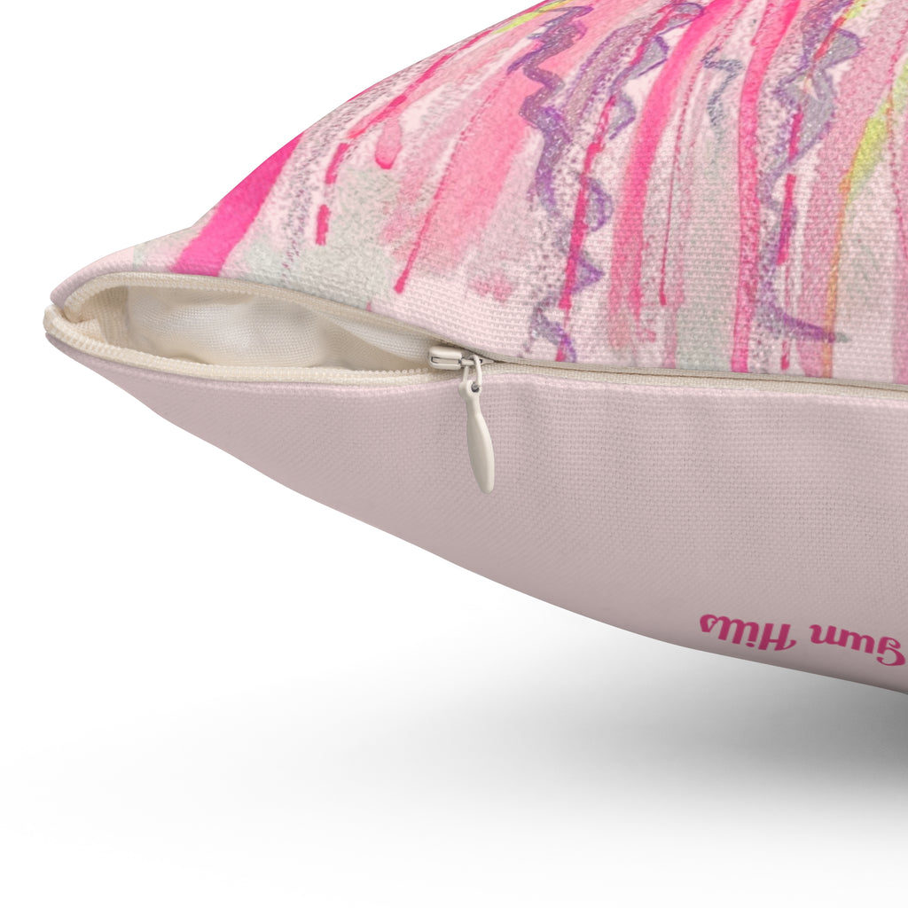If Aliens Were Pink! Warning Cosmic Cuteness Detected Decorative Throw Pillow