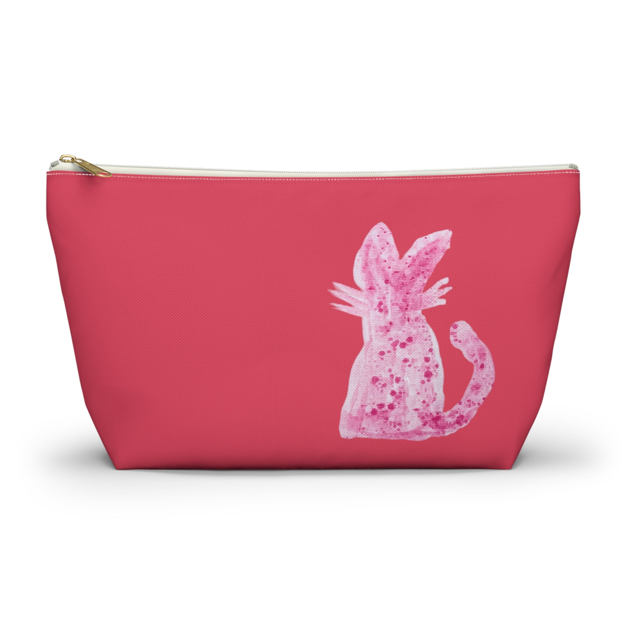 Fun Cat & Mouse Pink Accessories Makeup Zipper Bag Pouch Cute Day & Travel Bag Small & Large