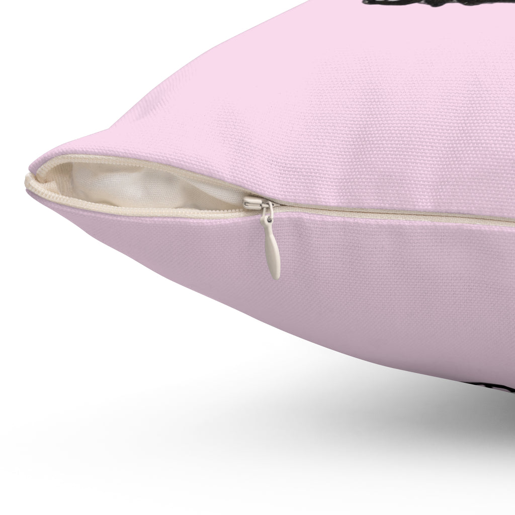 Happy Puppy & Begging Puppy Side  Pink Pup Illustration Decorative Pillow