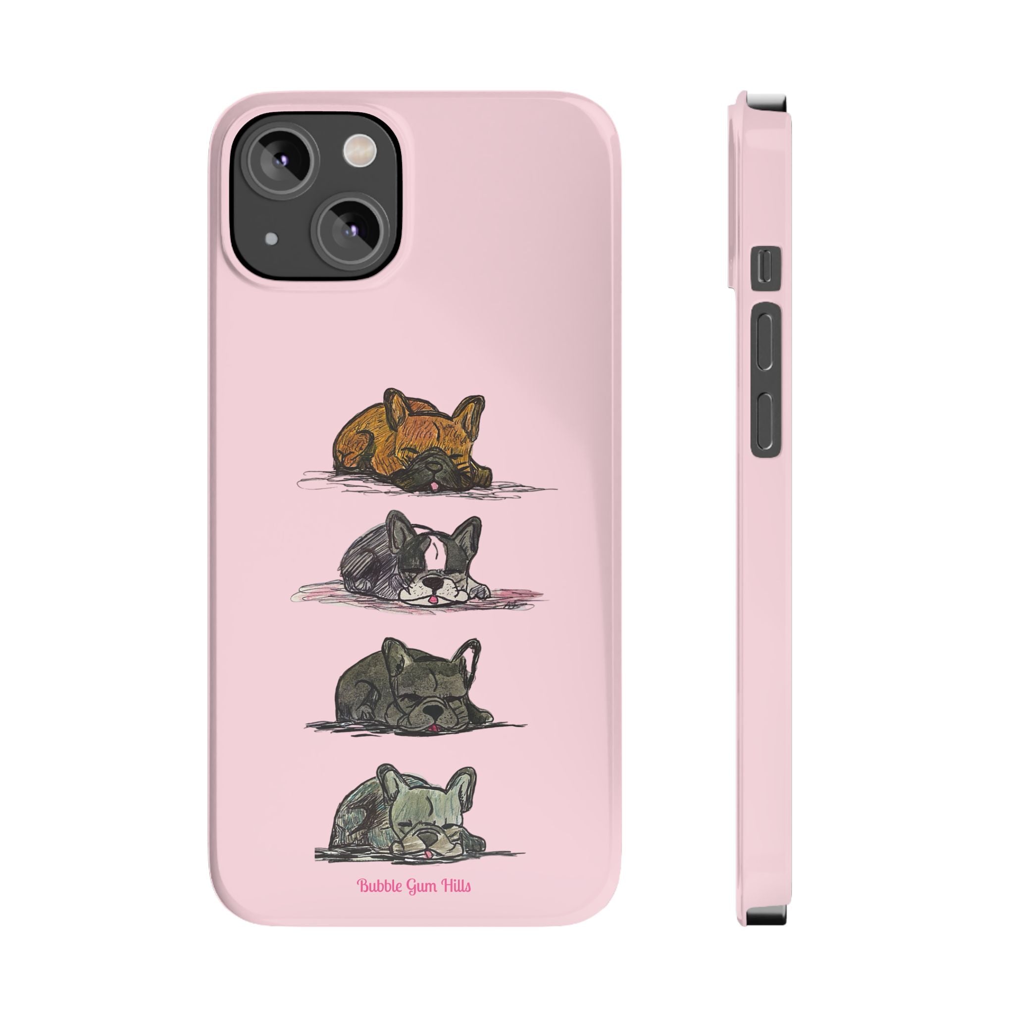 Sleeping French Bulldogs Slim Phone Case — Cute Nap Stack Pet iPhone Cover