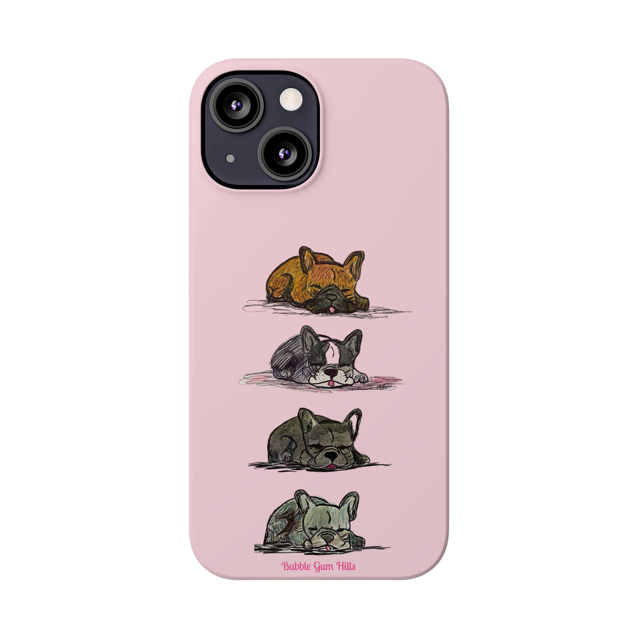 Sleeping French Bulldogs Slim Phone Case — Cute Nap Stack Pet iPhone Cover