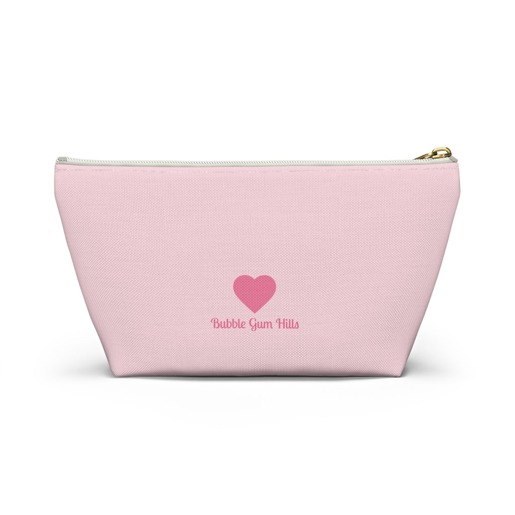Pink Zipper Day Travel Makeup Bag | Small & Large Accessories- Breakup- Cheer Up- Gift Motivational for Girlfriends- Pool Beach Travel