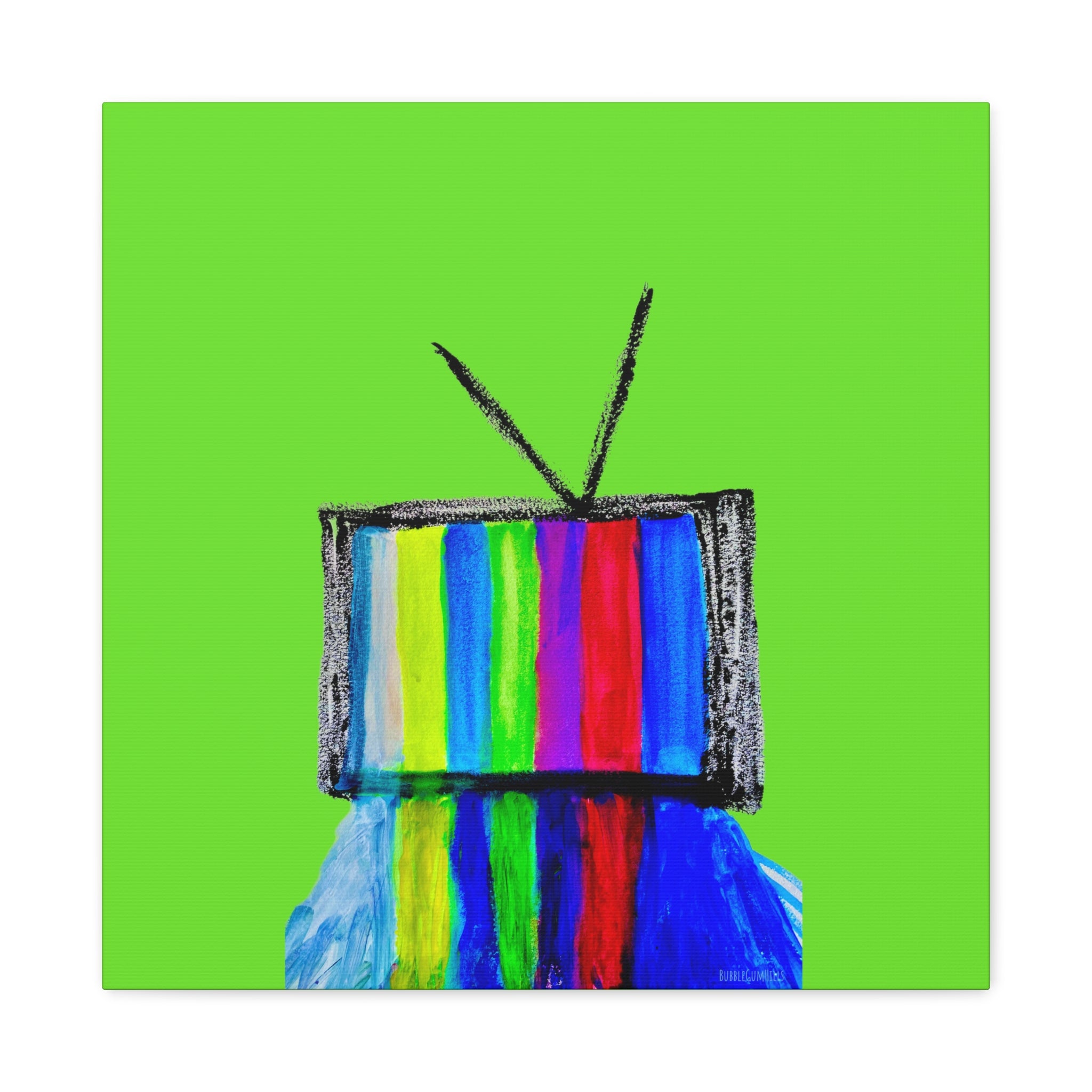 Retro TV Pop Matte Wall Art Canvas