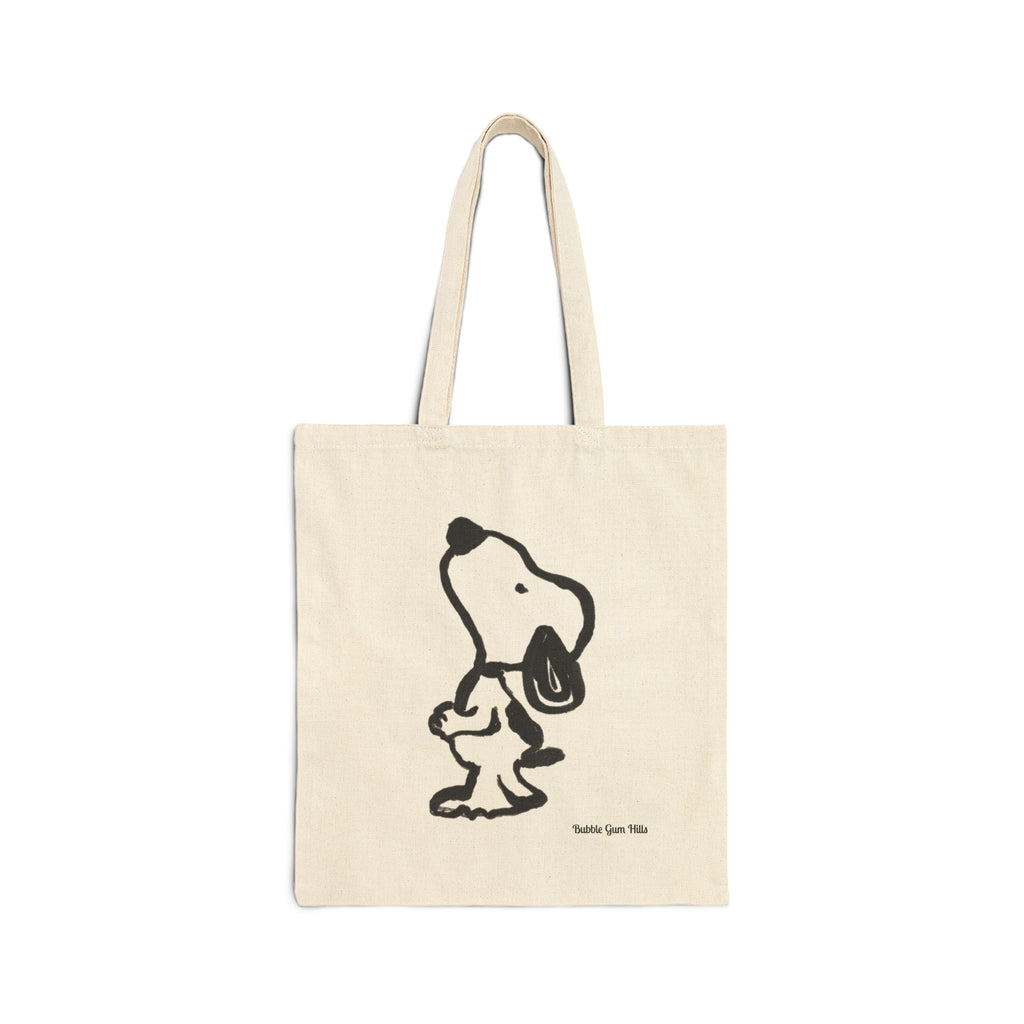 Cute Doggy Style Illustration Canvas Tote | Double -Sided- Happy Dance- Begging Face