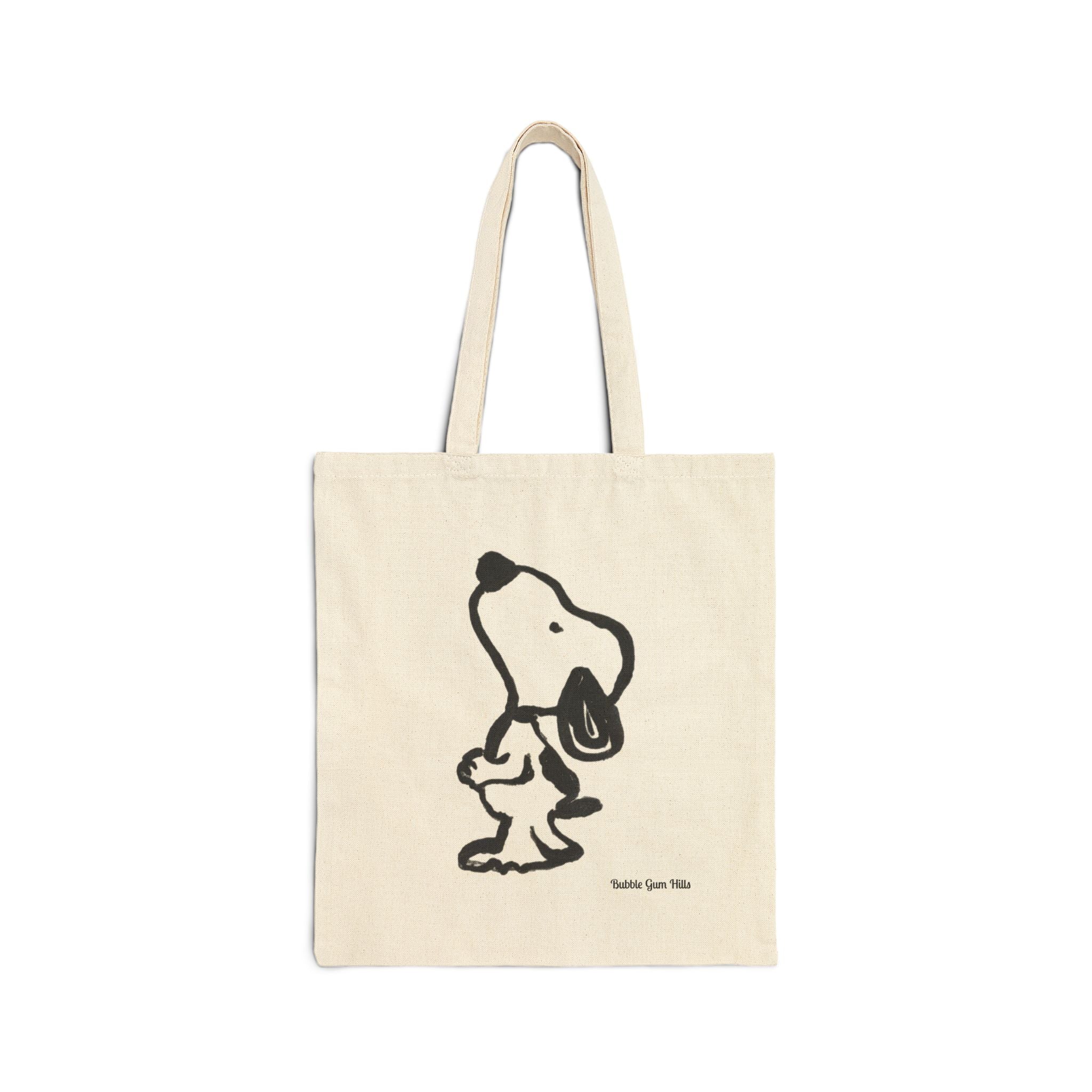 Cute Doggy Style Illustration Canvas Tote | Double -Sided- Happy Dance- Begging Face