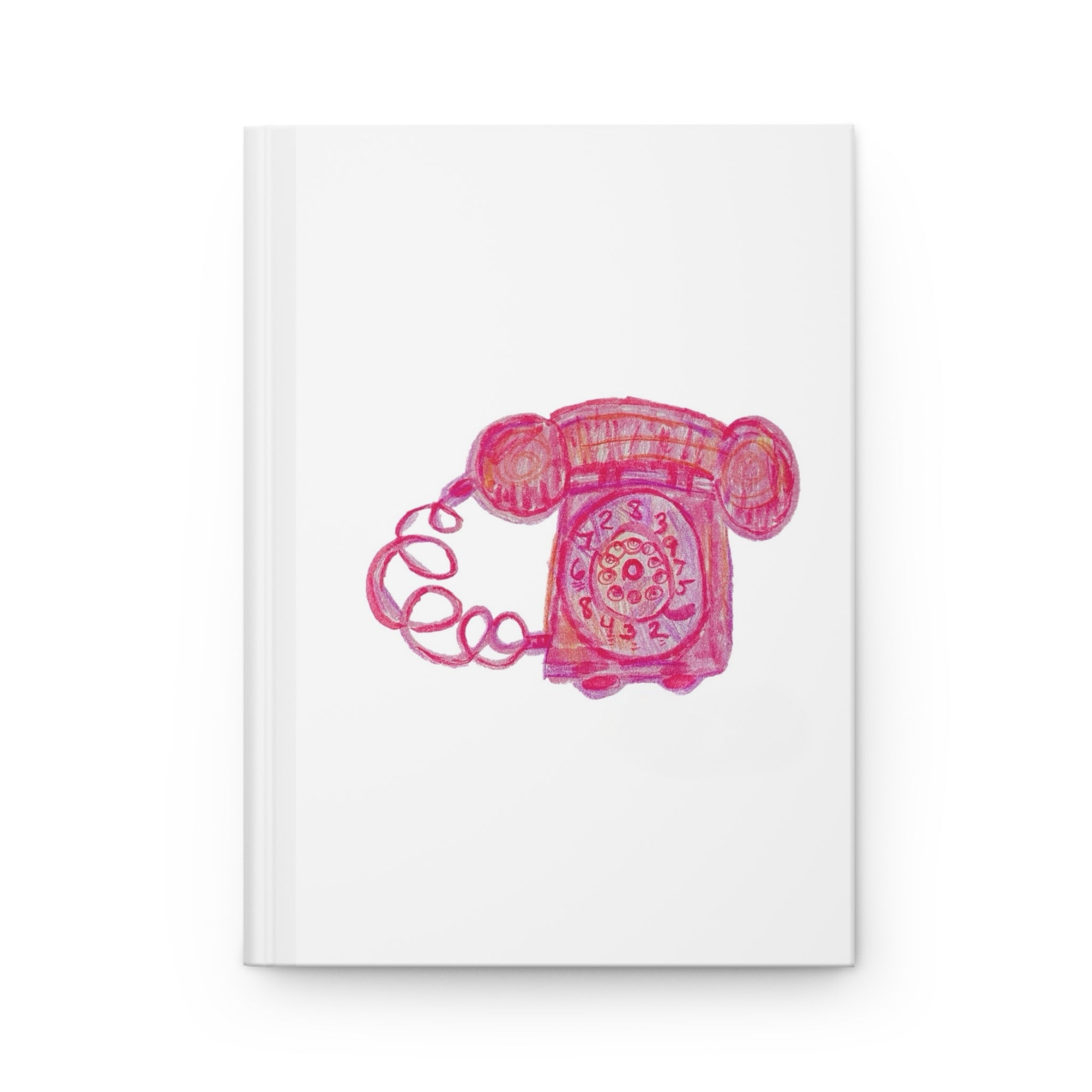 Pink Retro Telephone Hardcover Journal — "Ciao!" Pocket Notebook