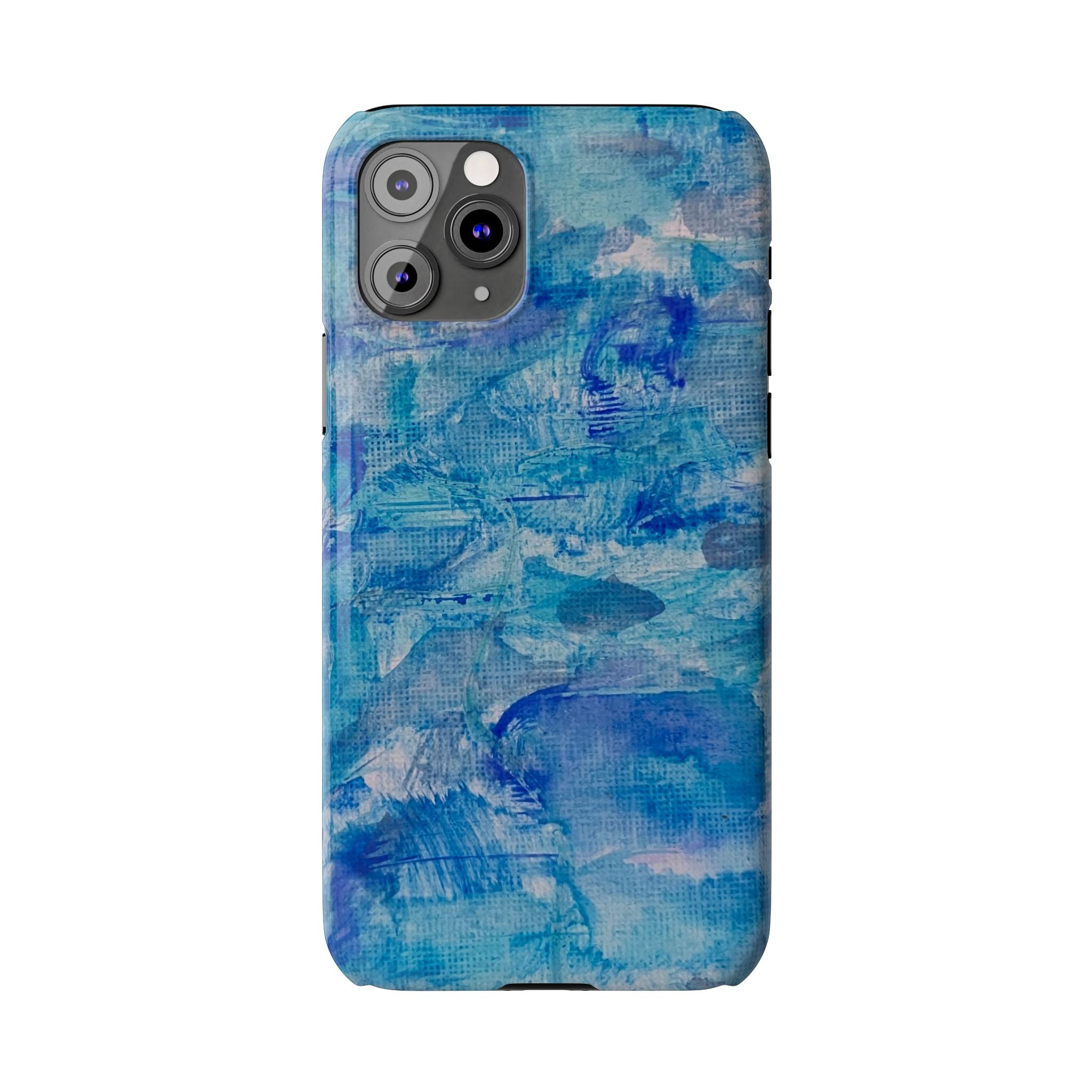 Blue Watercolor Slim Phone Case — Abstract Ocean Art Protective Cover