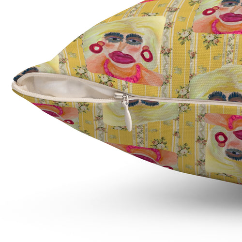 "The Annoying Neighbor "- Retro Yellow Decorative Throw Pillow